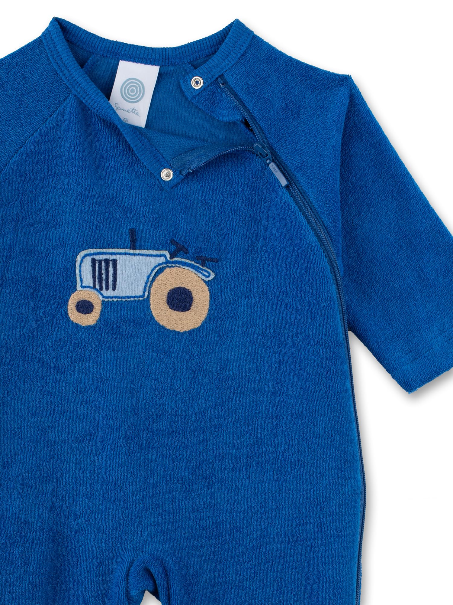 sanetta-baby-strampler-blau-traktor-frottee-jungen-strampler image 3