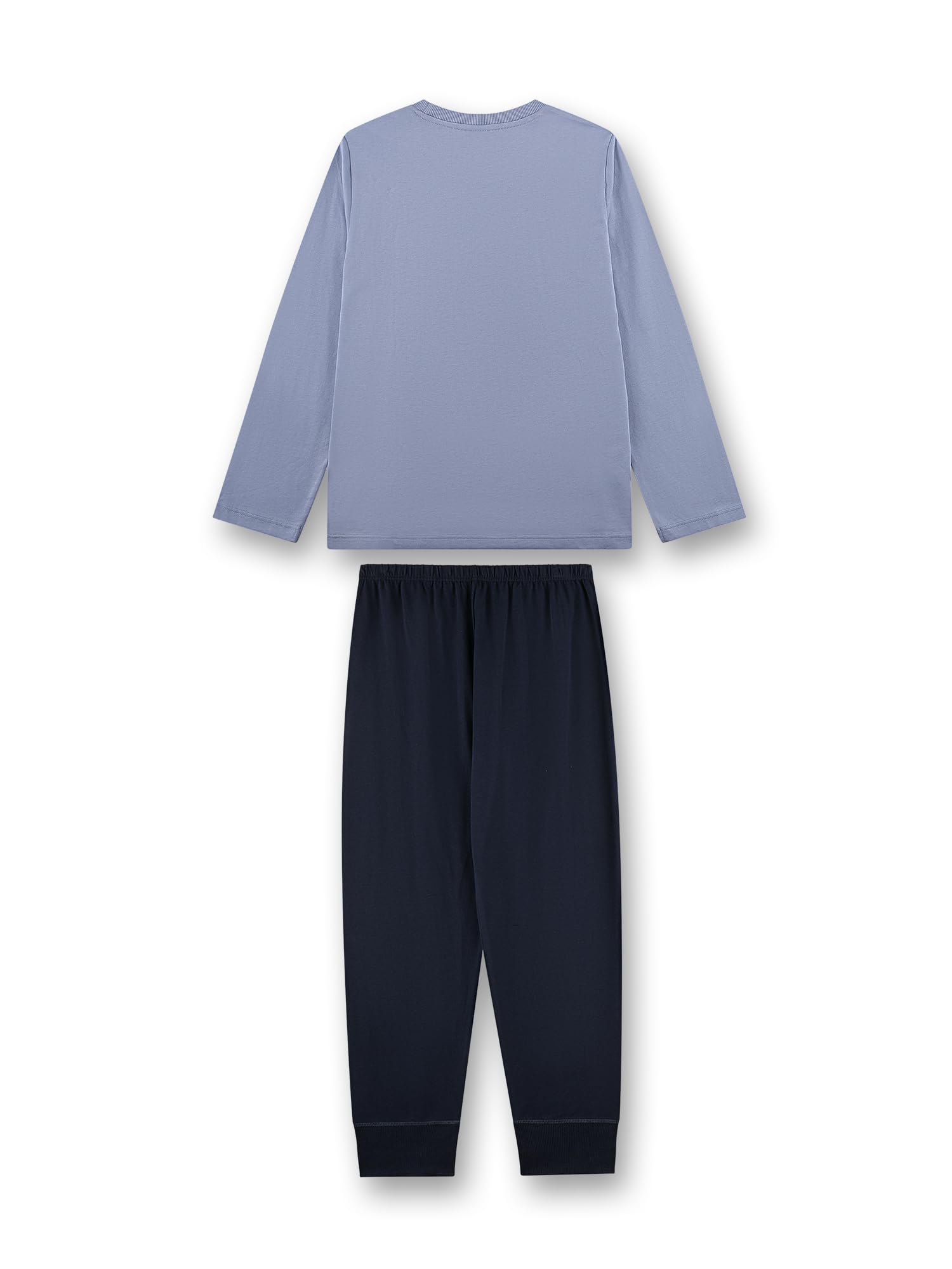 sanetta-jungen-schlafanzug-lang-blau-wolf-aus-baumwolle image 2