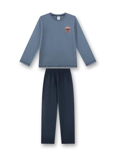 sanetta-jungen-schlafanzug-lang-blau-tiger-baumwolle-kinderpyjama image 4