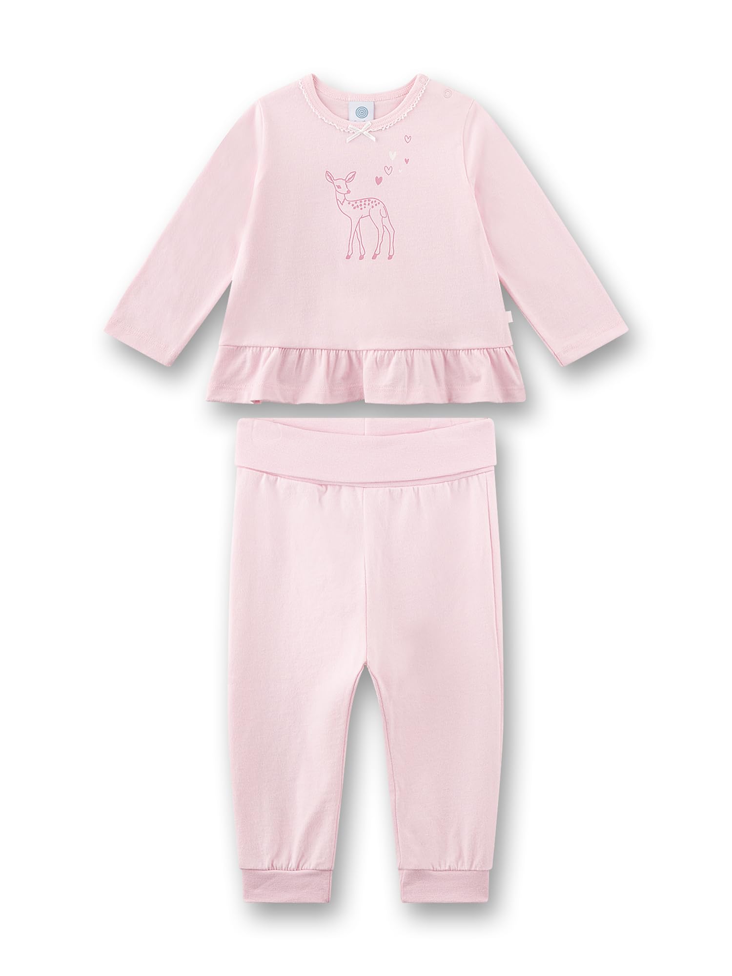 sanetta-m-dchen-schlafanzug-rosa-reh-babypyjama-langarm image 1