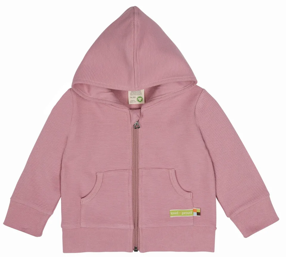 loud-proud-kapuzenjacke-rippenstruktur-sweatjacke-mit-rei-verschluss image 1