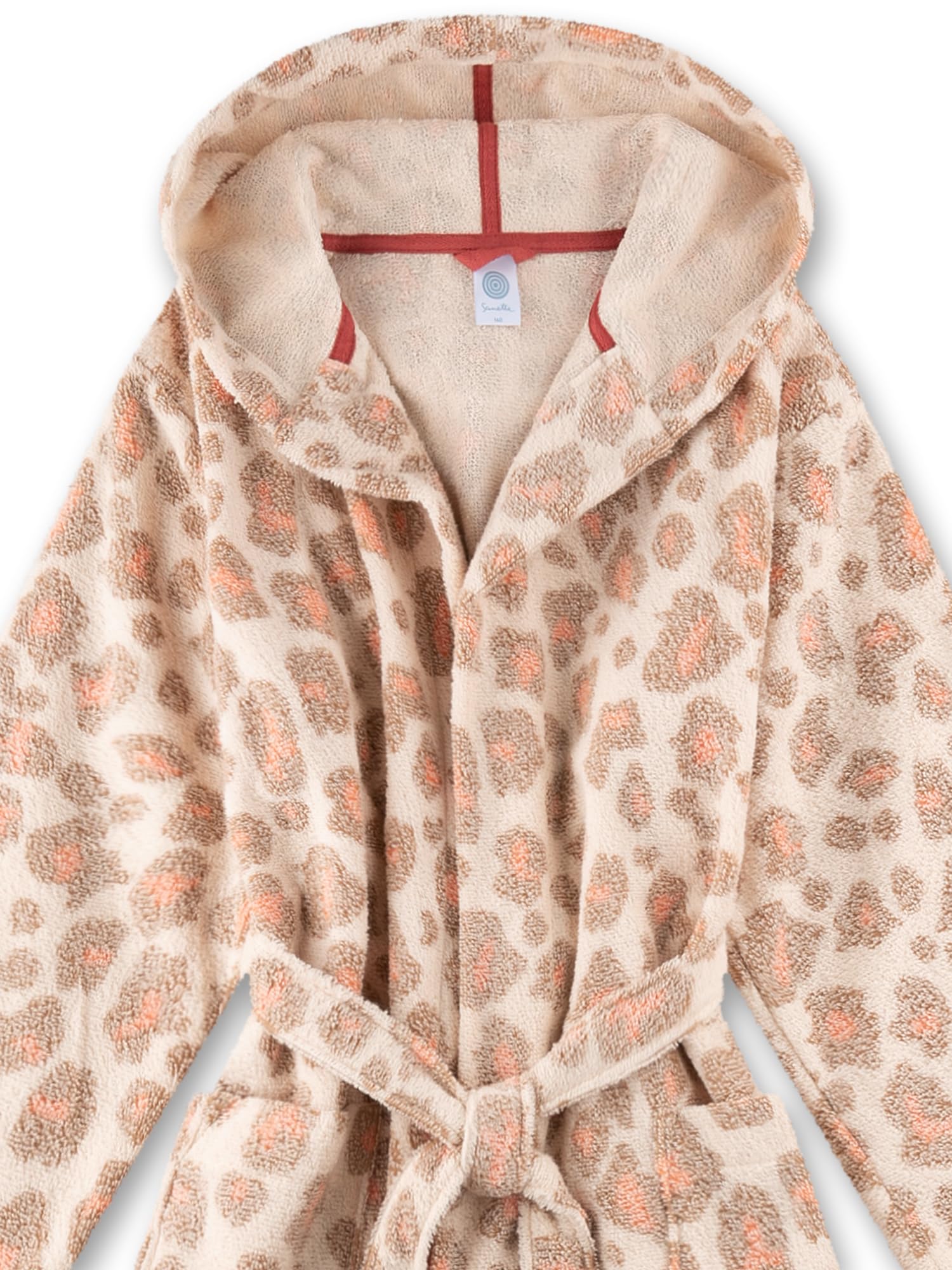 sanetta-m-dchen-bademantel-orange-leo-print-aus-baumwolle image 3