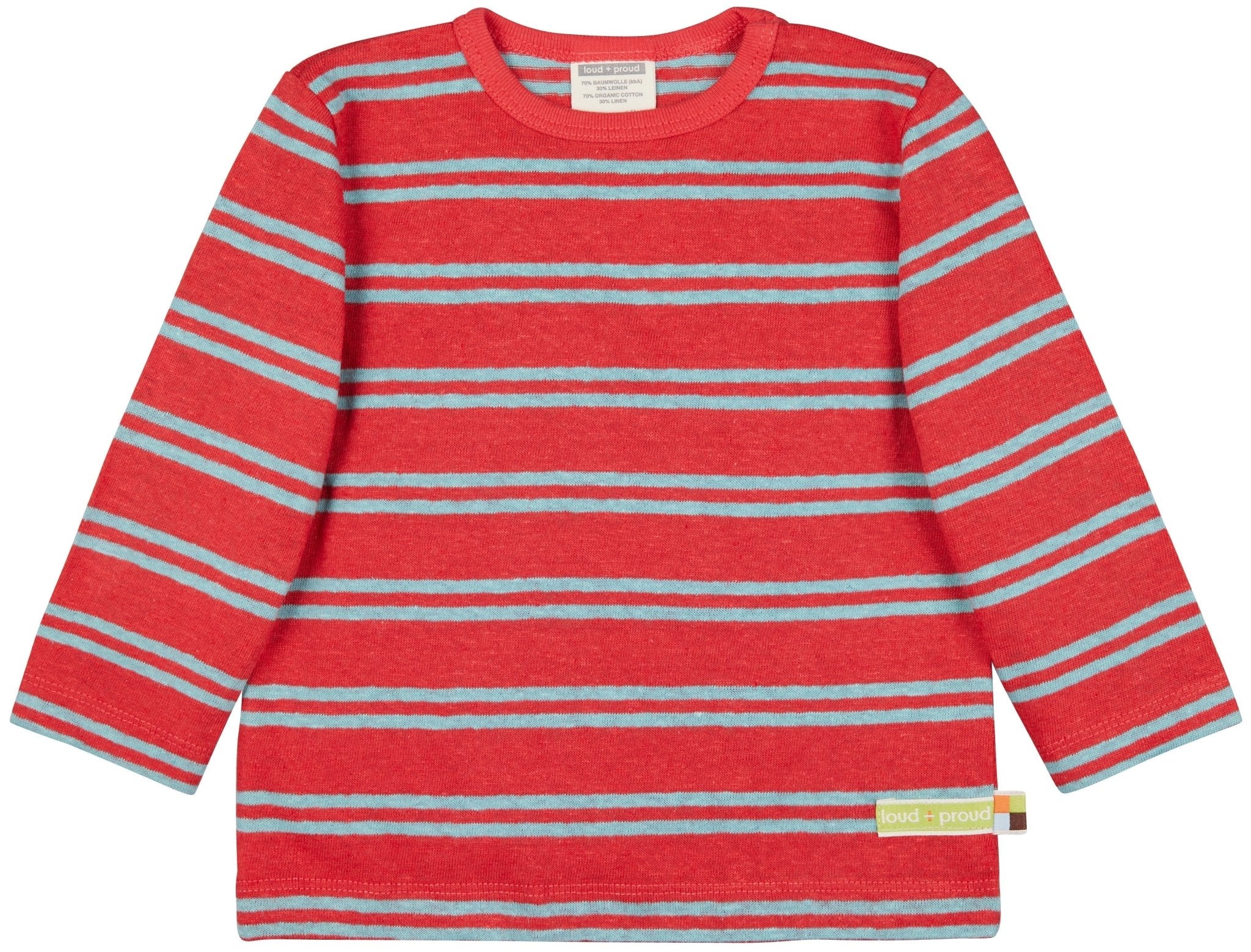 loud-proud-shirt-streifen-mit-leinen-kinder-t-shirt image 1