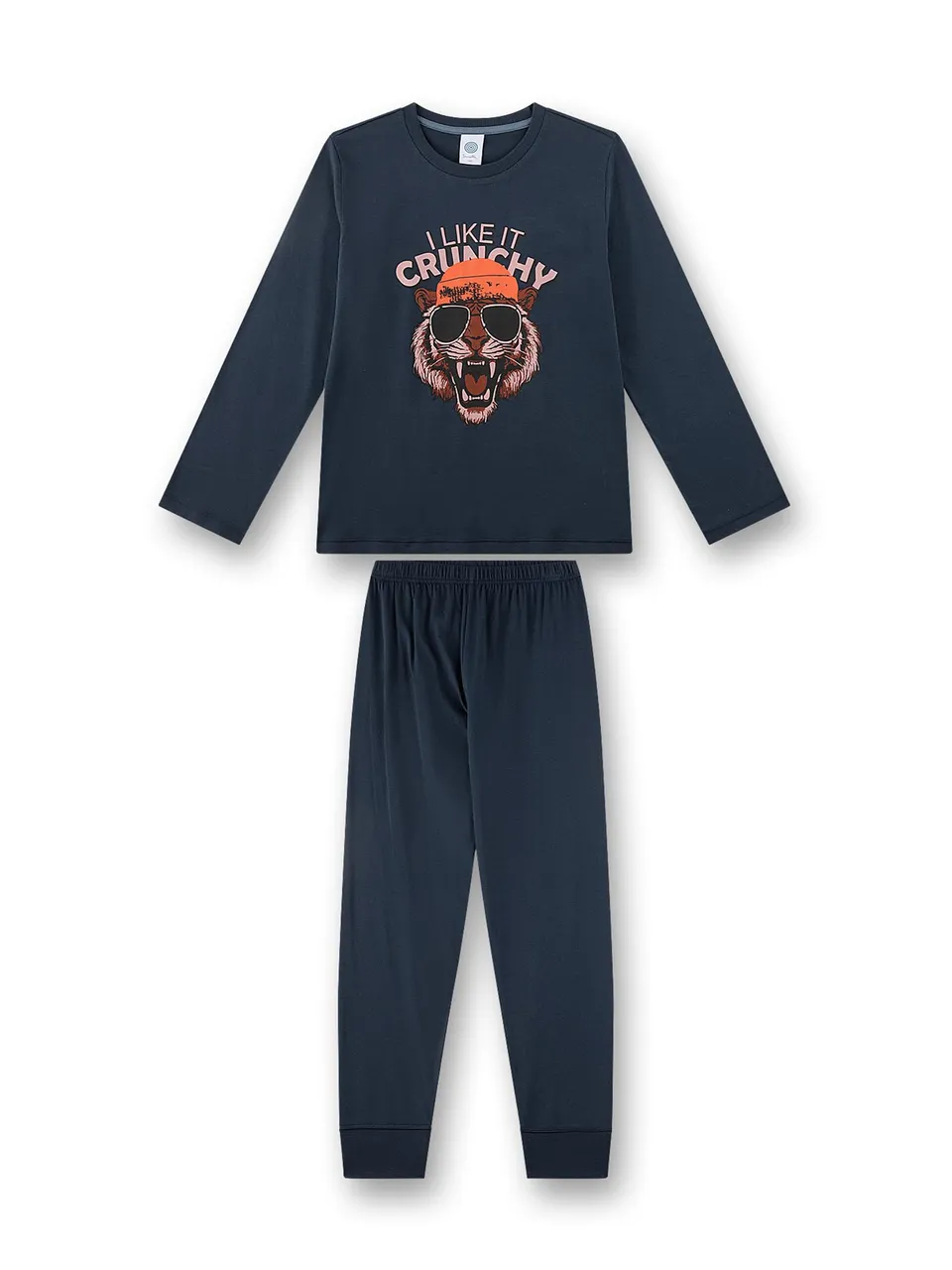 sanetta-jungen-schlafanzug-lang-dunkelblau-tiger-aus-baumwolle image 1
