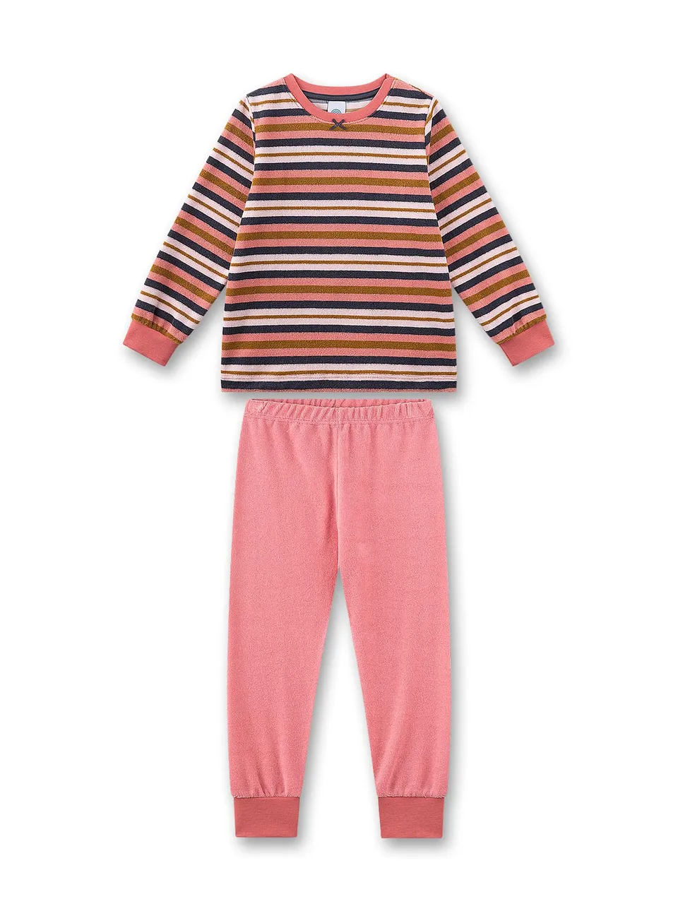sanetta-m-dchen-schlafanzug-lang-rosa-ringel-frott-e-kinderpyjama image 1