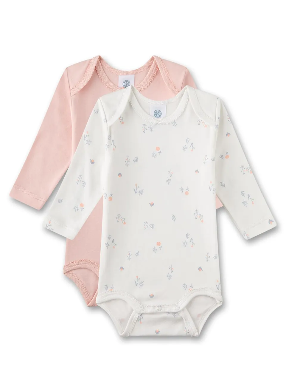 sanetta-baby-body-langarm-doppelpack-rosa-und-wei-blumen-bio-baumwolle-f-r-m-dch image 1