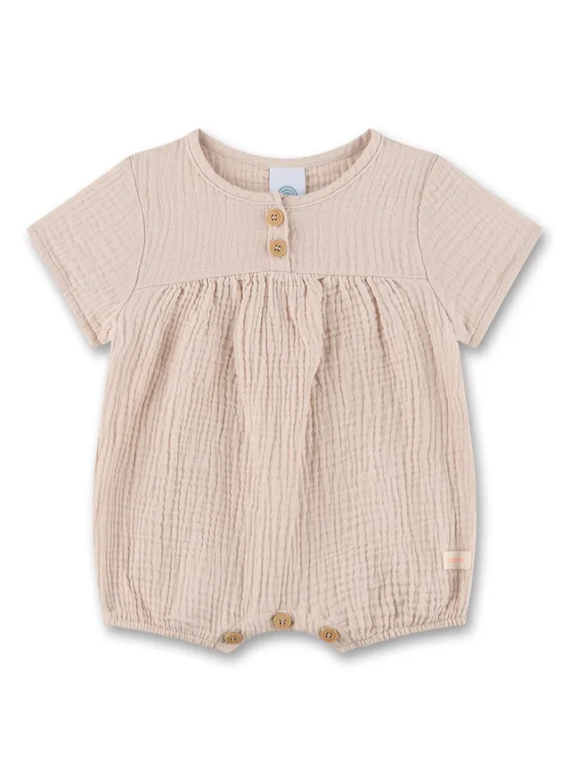 sanetta-baby-strampler-kurz-beige-aus-musselin-spieler-aus-bio-baumwolle-f-r-m-d image 1