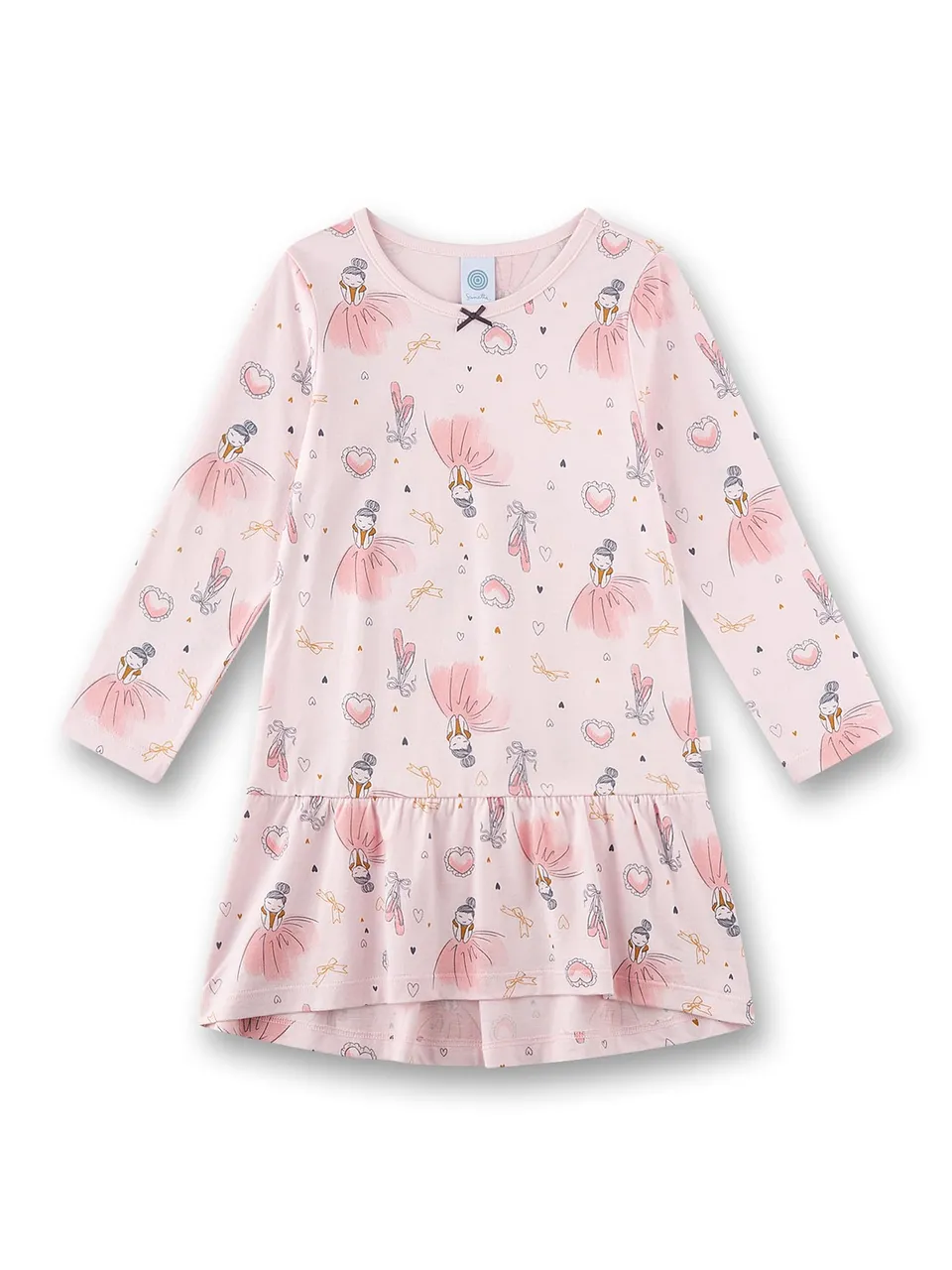 sanetta-m-dchen-nachthemd-langarm-rosa-ballerina-baumwoll-modal image 1