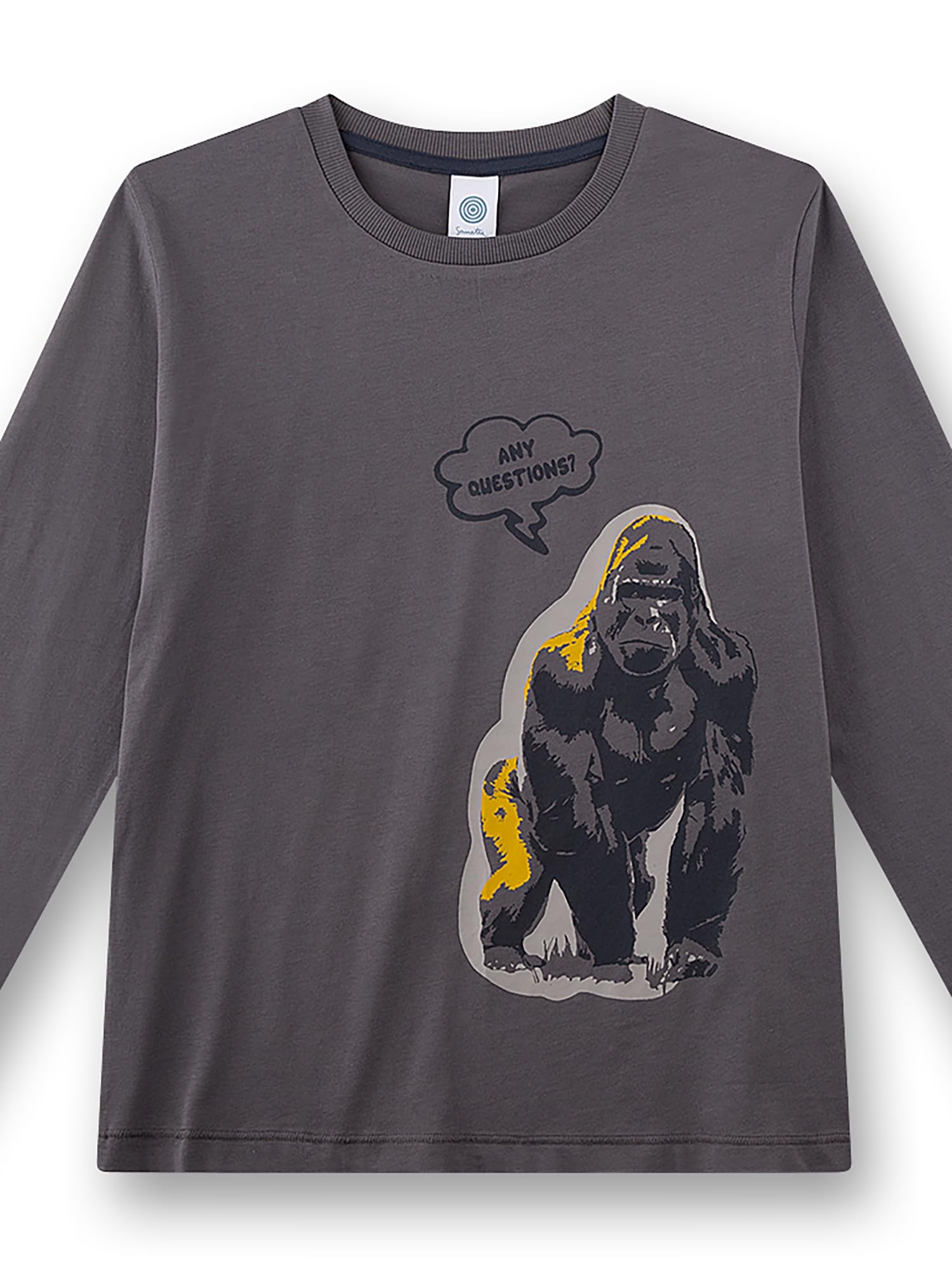 sanetta-jungen-schlafanzug-lang-dunkelgrau-gorilla-baumwolle-kinderpyjama image 3