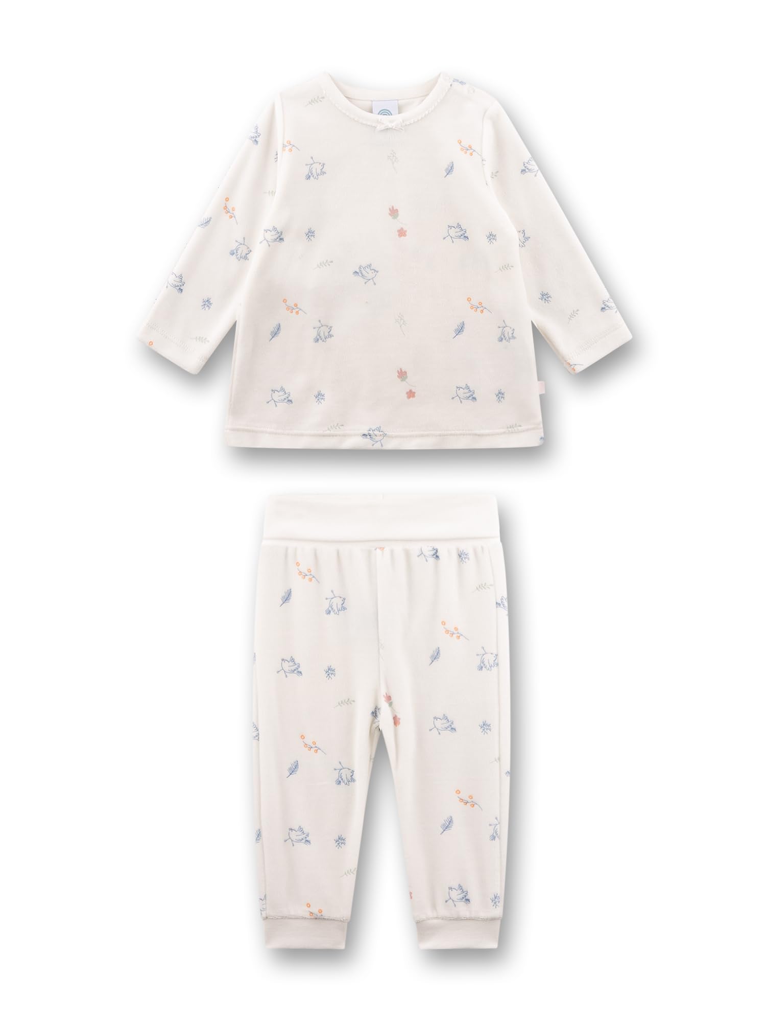 sanetta-m-dchen-schlafanzug-off-white-birds-aus-nicki-2 image 1