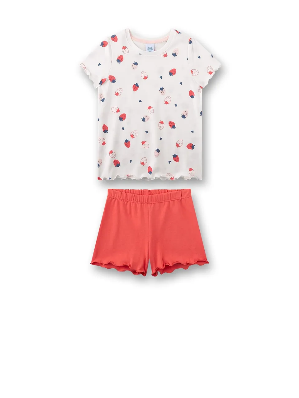 sanetta-m-dchen-schlafanzug-kurz-beige-erdbeere-aus-100-baumwolle image 1