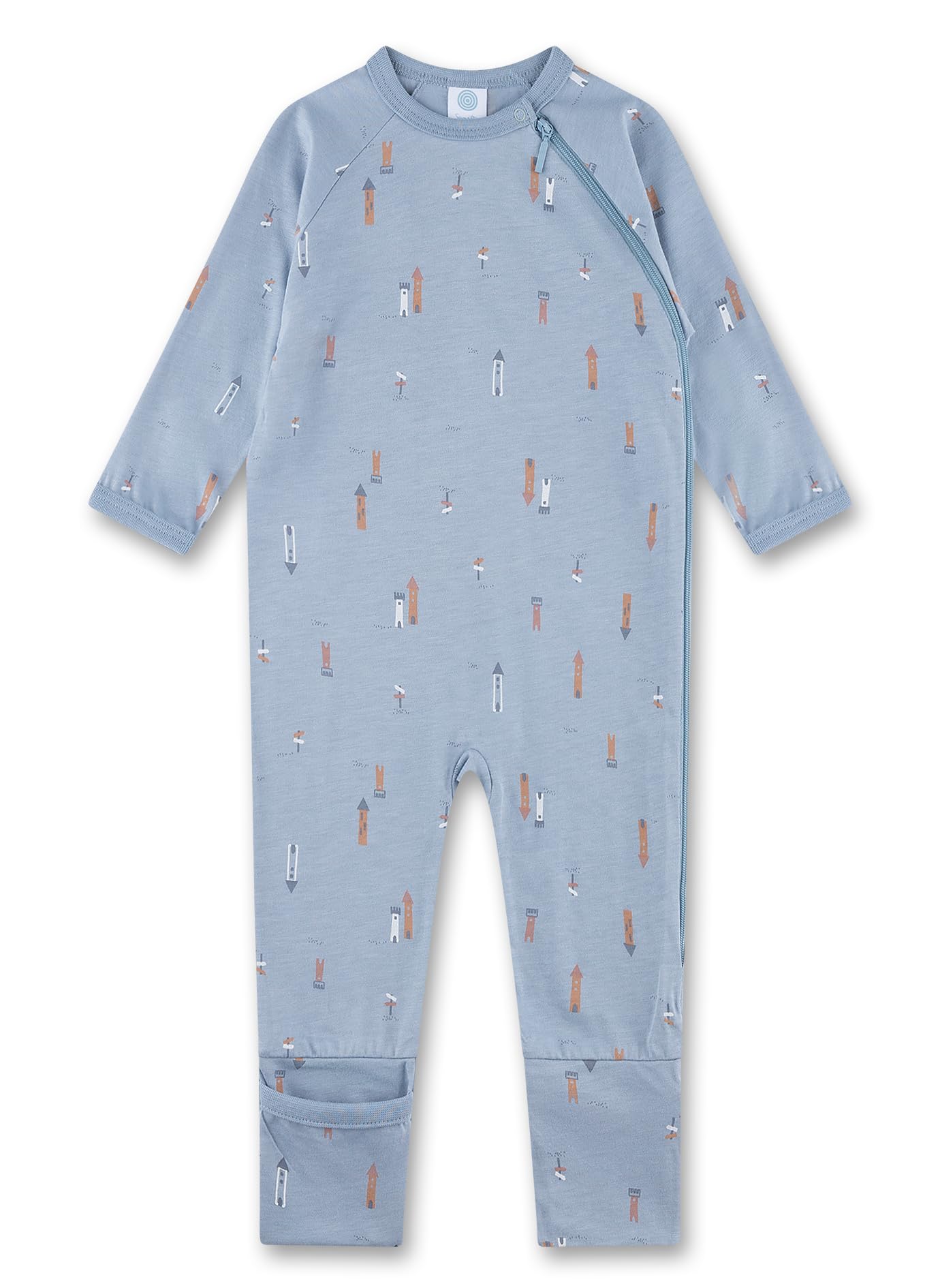 sanetta-baby-strampler-blau-turm-bio-baumwolle-baby-overall-f-r-jungen image 1