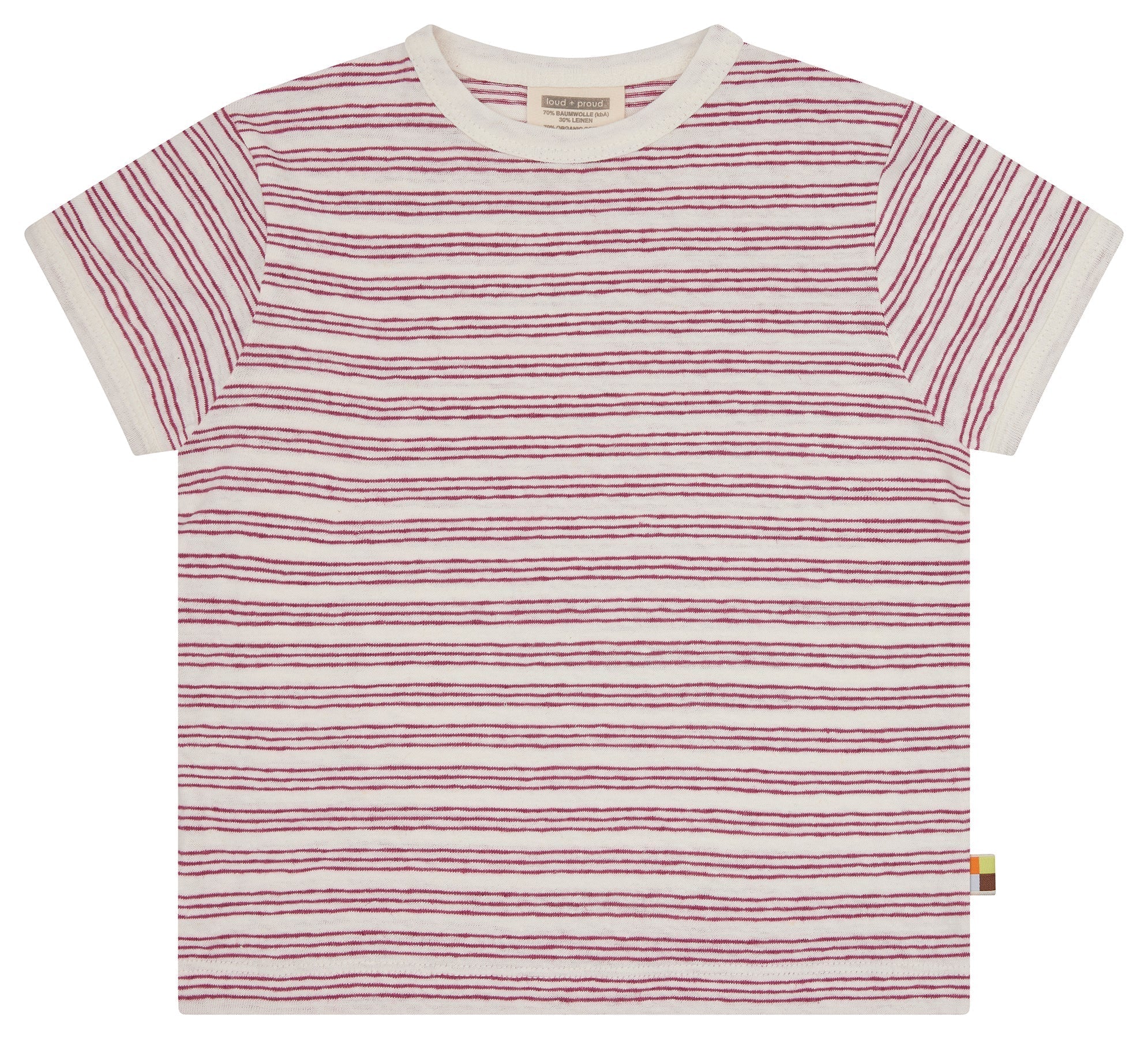 loud-proud-t-shirt-streifen-mit-leinen-kinder-shirt image 7