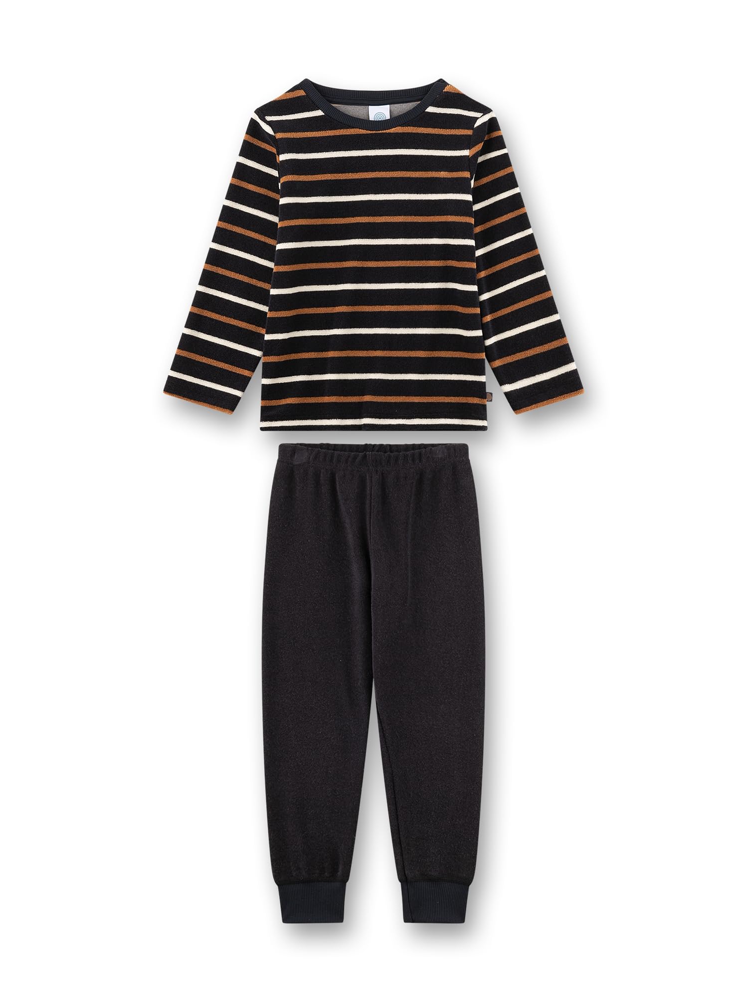 sanetta-jungen-schlafanzug-lang-frottee-blau-ringel image 1