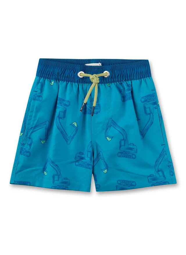 sanetta-jungen-badeshorts-blau-bagger-aus-recyceltem-polyester image 1
