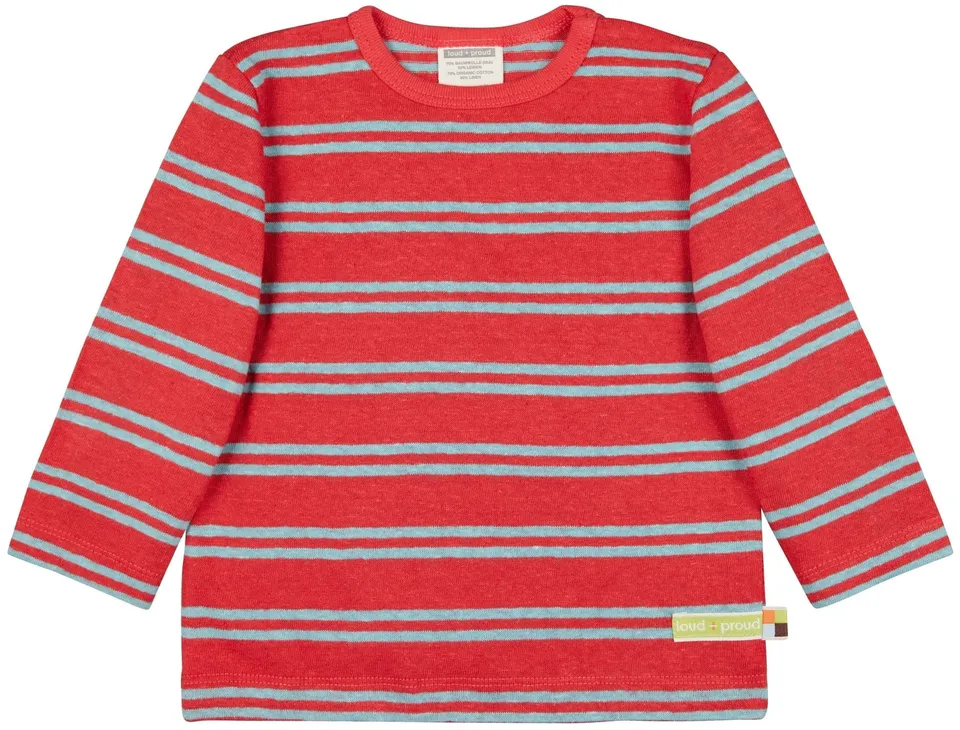 loud-proud-shirt-streifen-mit-leinen-kinder-t-shirt image 1