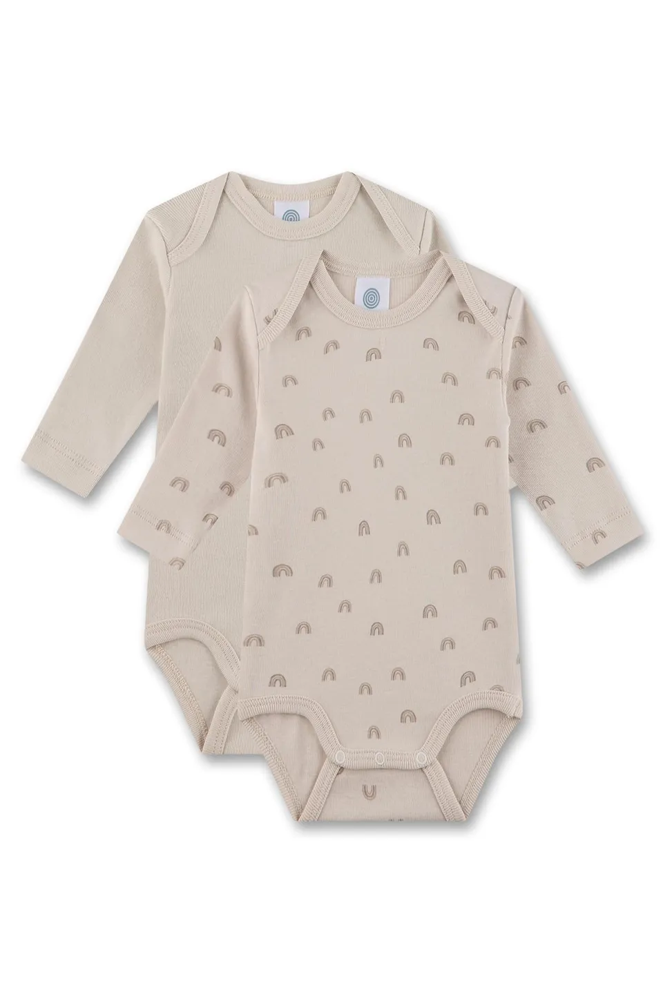 sanetta-baby-body-langarm-doppelpack-beige-regenbogen-unisex-body-aus-bio-baumwo image 1