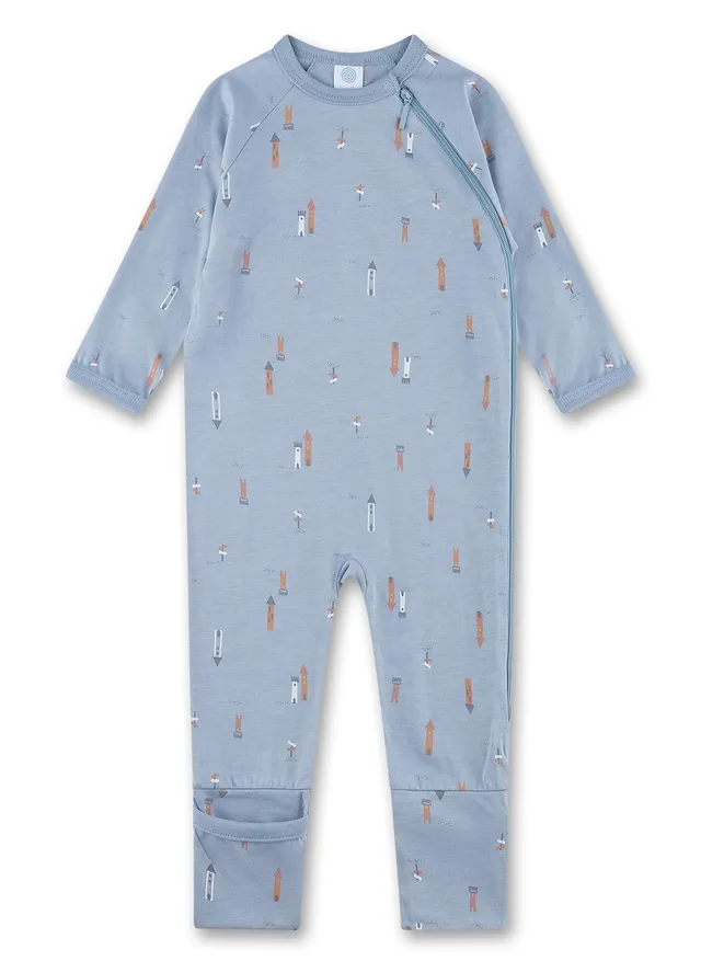 sanetta-baby-strampler-blau-turm-bio-baumwolle-baby-overall-f-r-jungen image 1