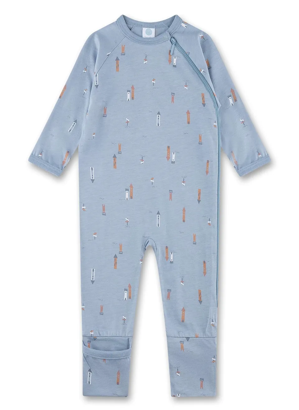 sanetta-baby-strampler-blau-turm-bio-baumwolle-baby-overall-f-r-jungen image 1
