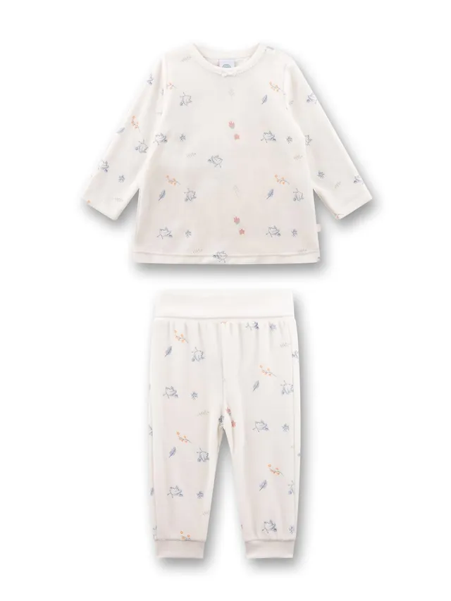 sanetta-m-dchen-schlafanzug-off-white-birds-aus-nicki-2 image 1