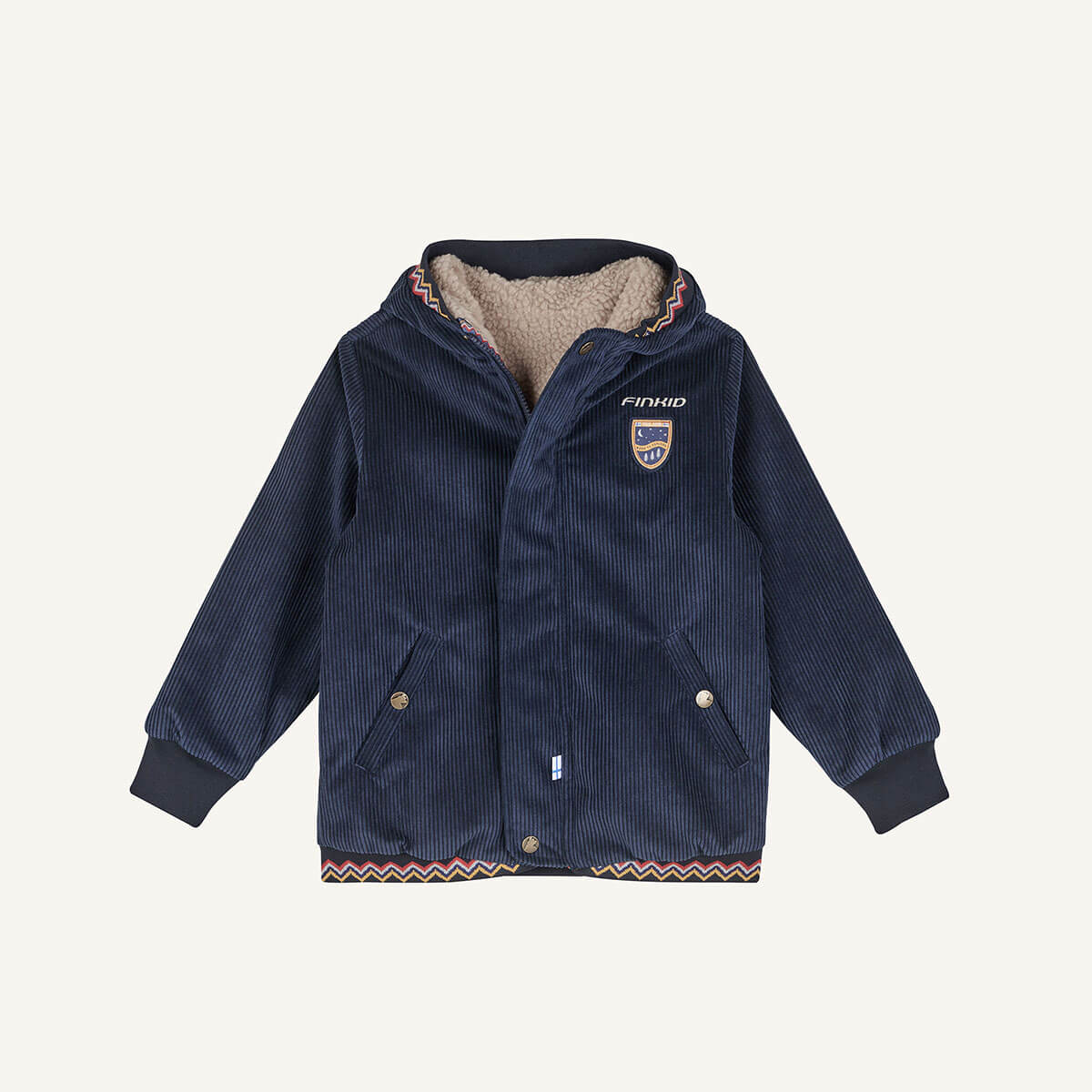 finkid-juuri-cord-wendbare-kinder-kordjacke-wasserdicht-teddyfleece image 1