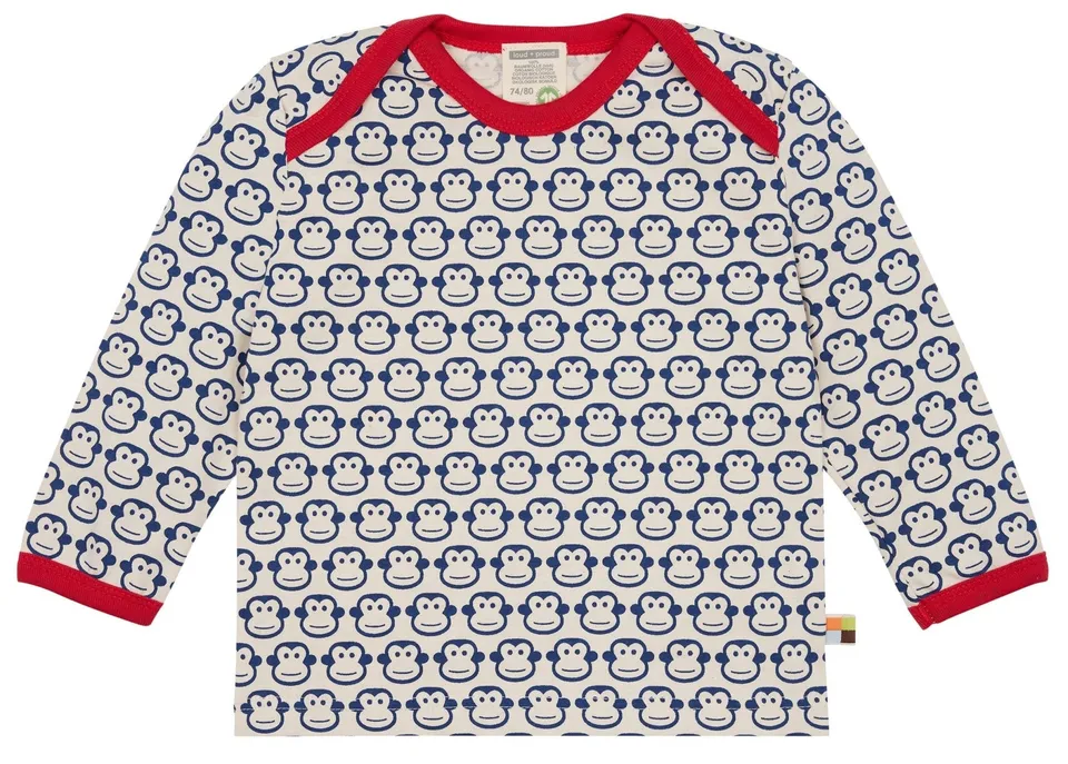 loud-proud-shirt-langarm-mit-affen-druck-aus-bio-baumwolle image 1