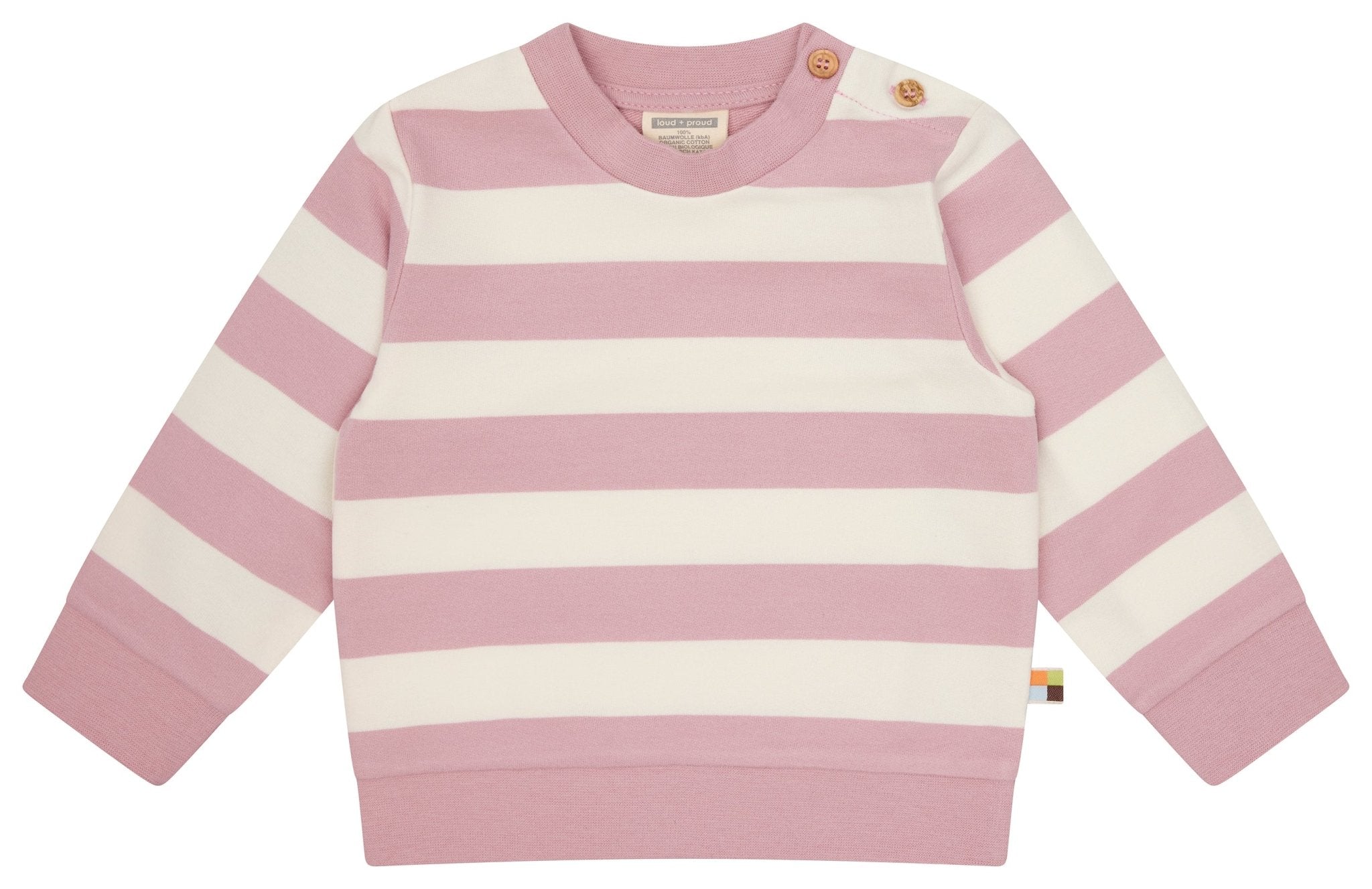 loud-proud-sweatshirt-blockstreifen-kinder-sweatshirt-bio-baumwolle image 1