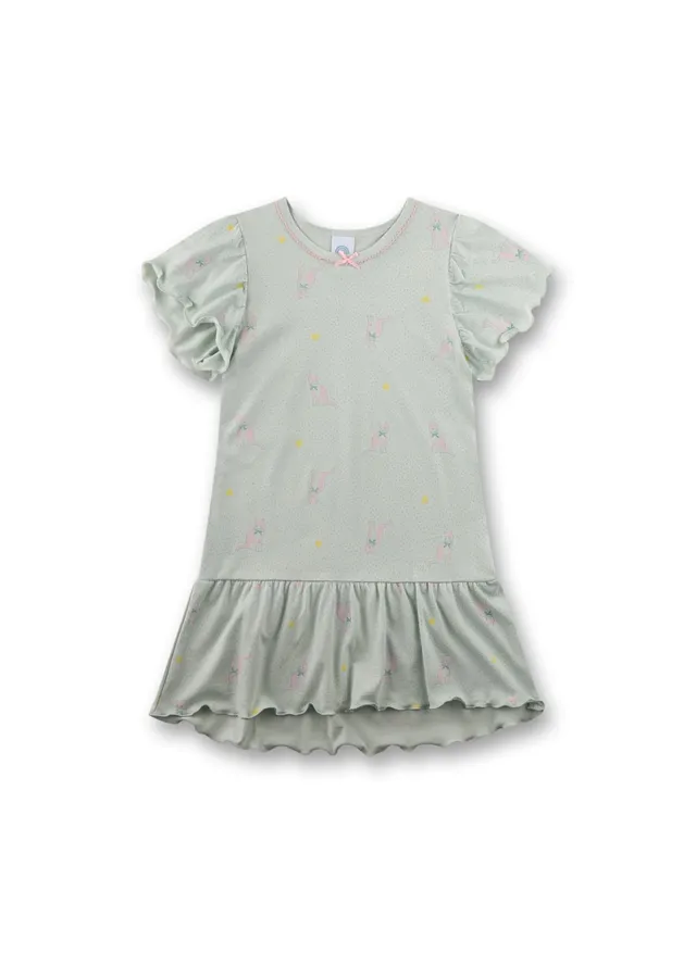 sanetta-m-dchen-nachthemd-kurzarm-gr-n-katze-baumwoll-modal-mix image 1