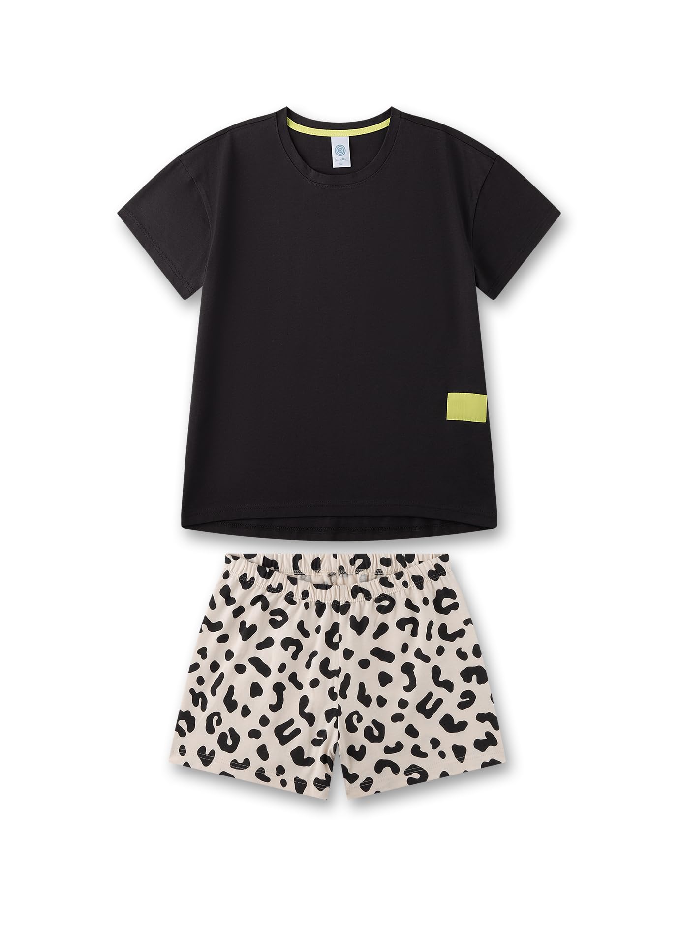 sanetta-m-dchen-schlafanzug-kurz-schwarz-pyjamaset-aus-baumwolle-f-r-m-dchen image 1