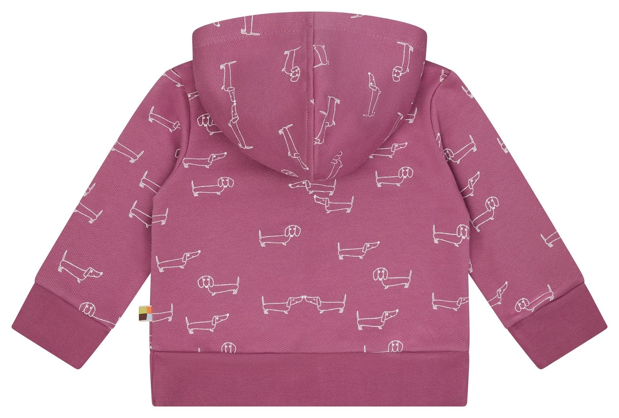 loud-proud-sweatjacke-mit-kapuze-dackel-allover-kapuzenjacke-mit-rei-verschluss image 5