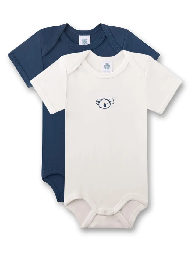 sanetta-baby-body-kurzarm-doppelpack-blau-und-beige-koala-f-r-jungen-aus-bio-bau image 1