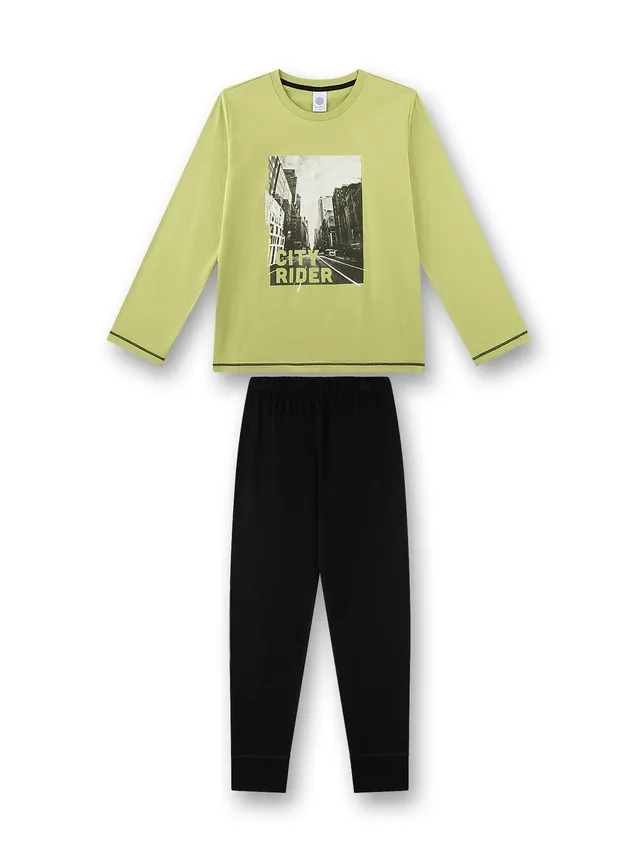 sanetta-jungen-schlafanzug-lang-gr-n-cityrider-aus-baumwolle-kinderpyjama image 1