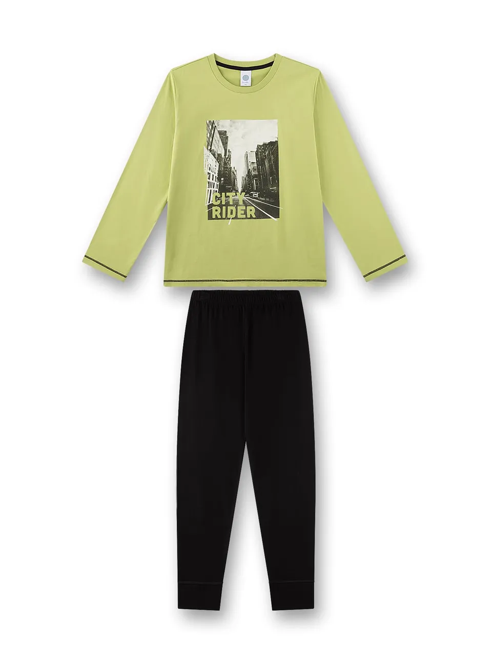sanetta-jungen-schlafanzug-lang-gr-n-cityrider-aus-baumwolle-kinderpyjama image 1