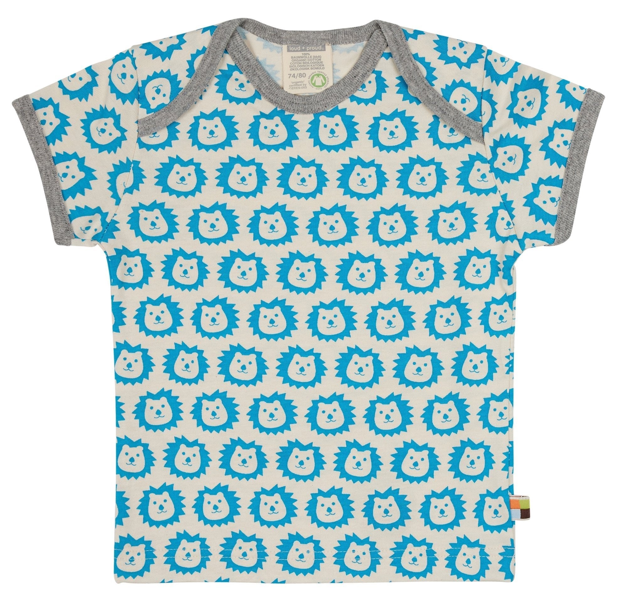 loud-proud-t-shirt-mit-druck-l-wen-fledermaus-bio-baumwolle image 1