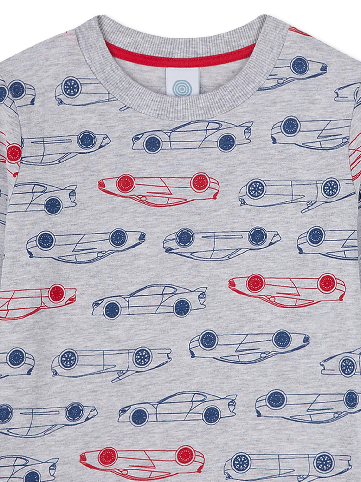 sanetta-jungen-schlafanzug-lang-graumelange-auto-pyjamaset image 3