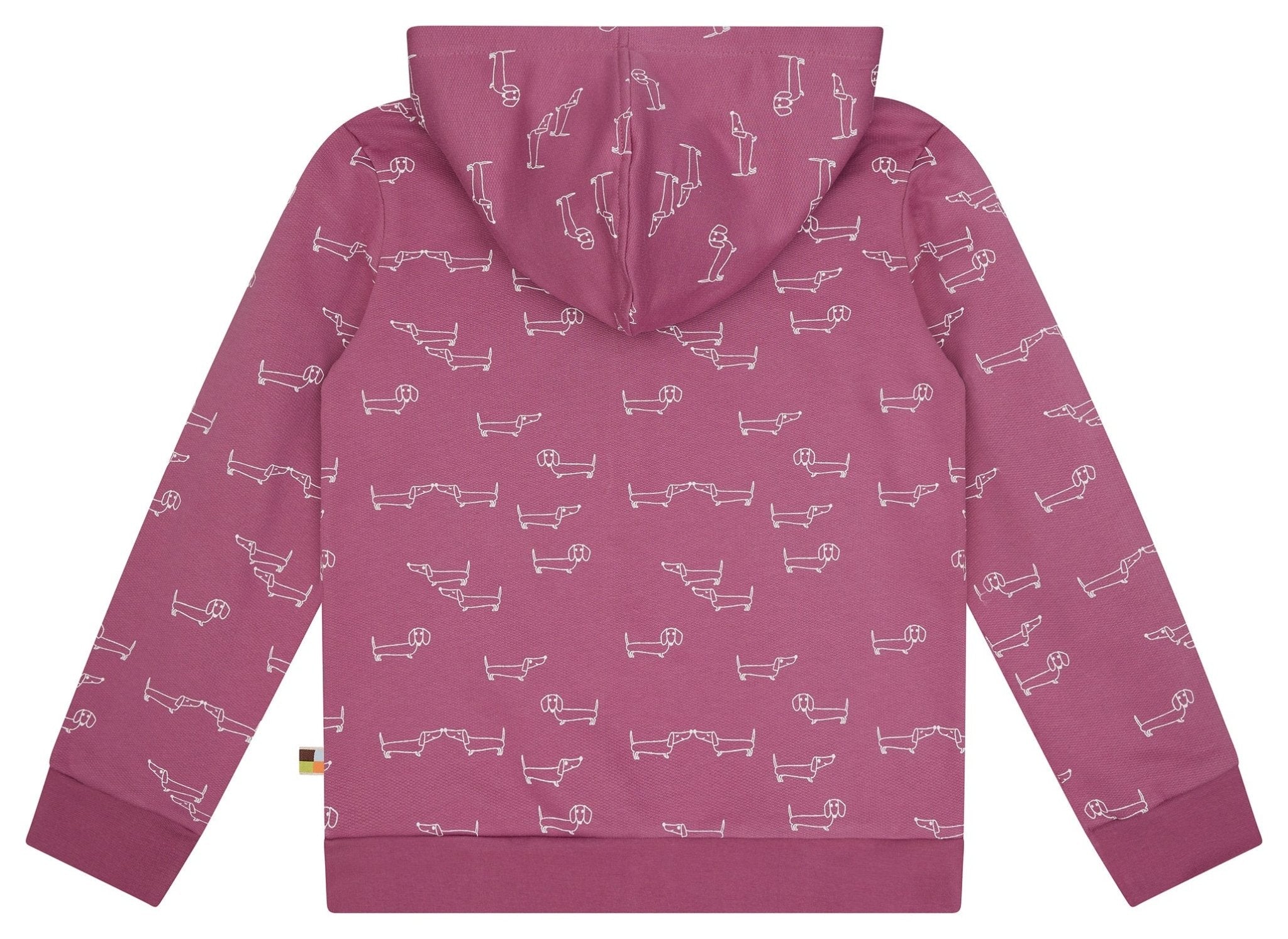 loud-proud-sweatjacke-mit-kapuze-dackel-alloverprint-kinder-kapuzenjacke-aus-bio image 5