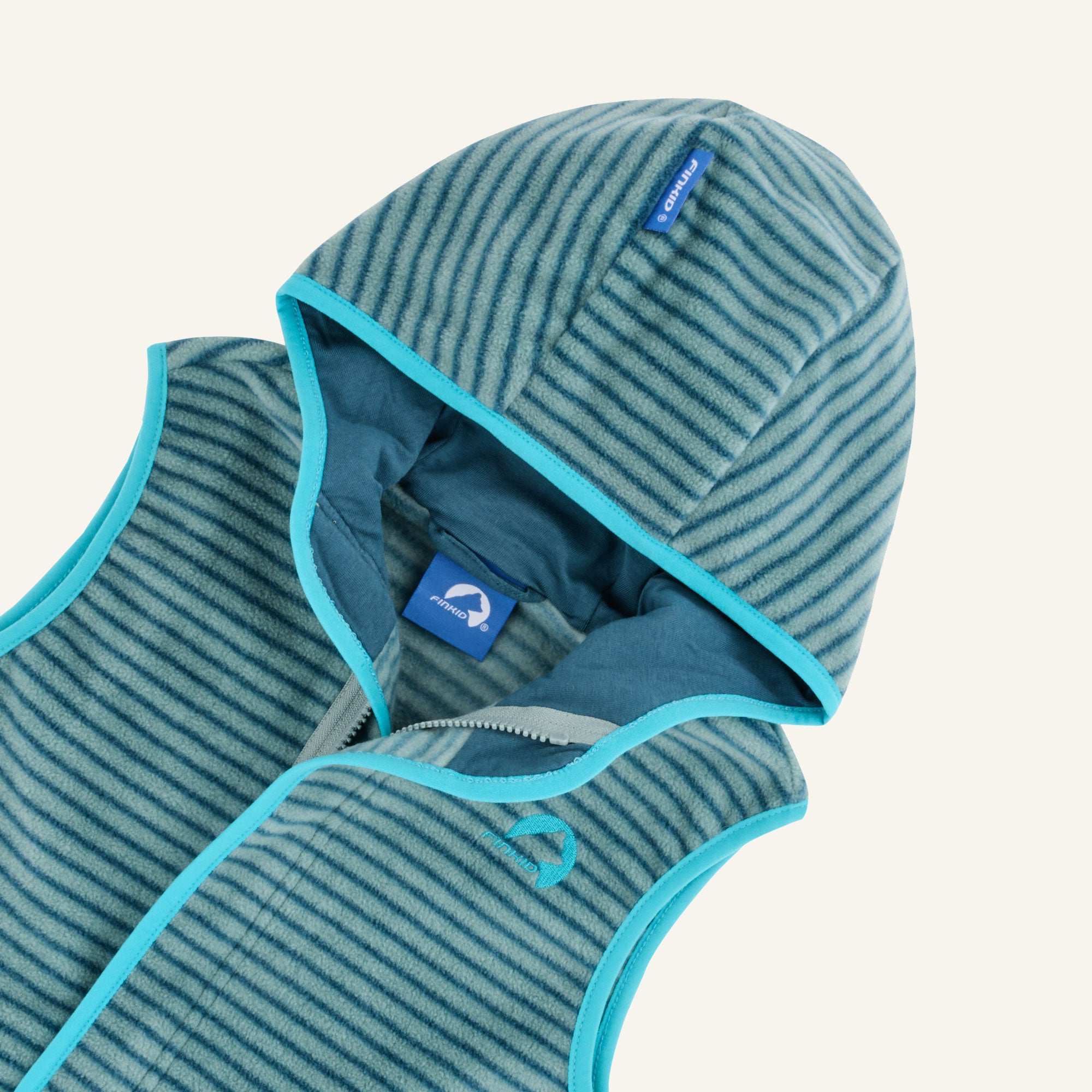 finkid-onni-sport-fleece-weste-kinder-zip-in-gestreift image 4