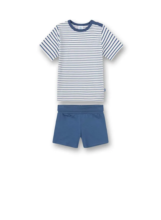 sanetta-baby-jungen-schlafanzug-kurz-blau-kleinkind-pyjama image 1