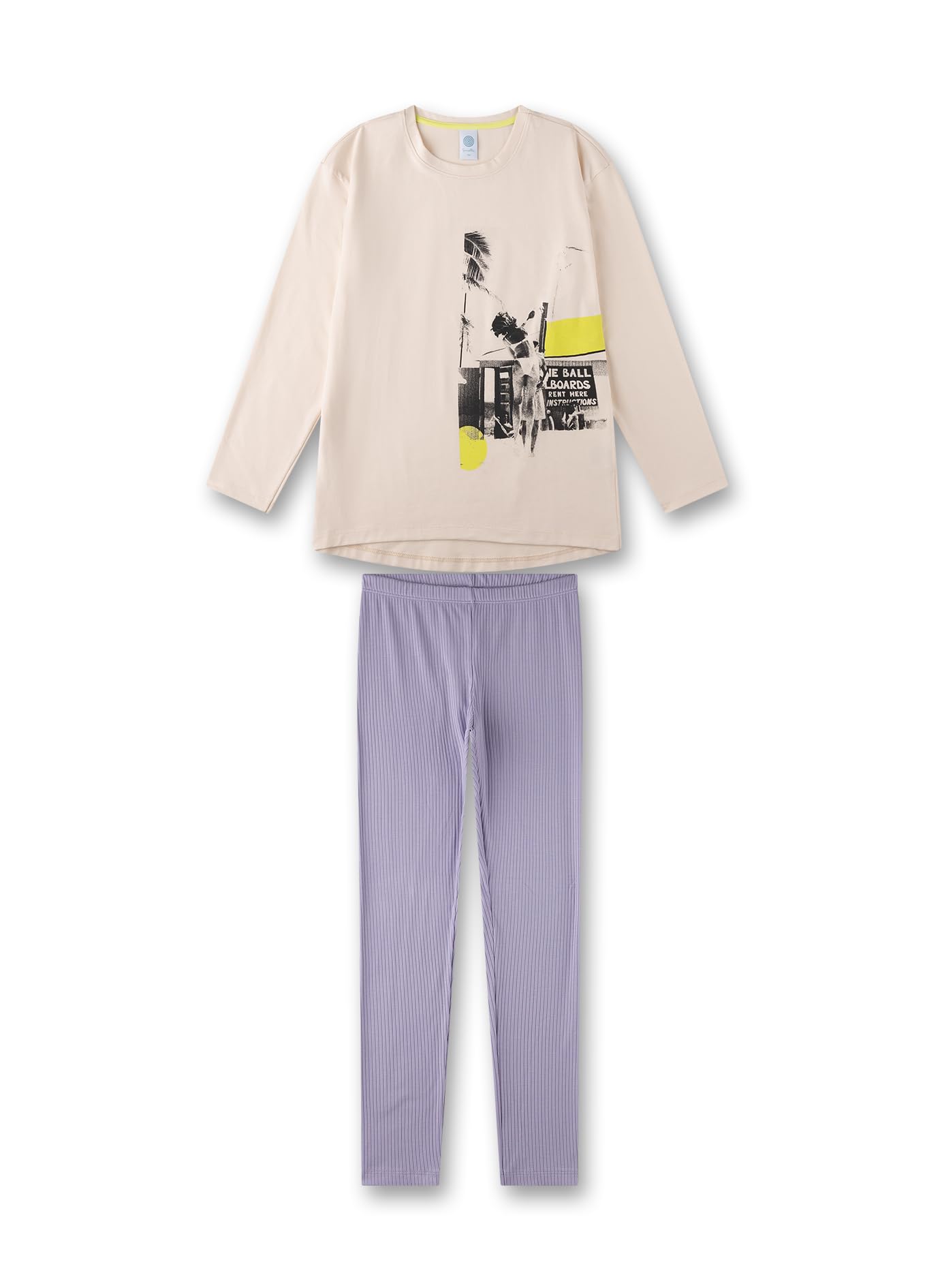 sanetta-m-dchen-schlafanzug-lang-beige-pyjamaset-aus-baumwolle-f-r-m-dchen image 1