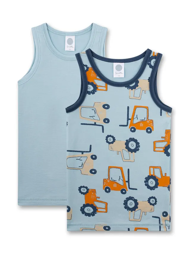 sanetta-jungen-unterhemd-doppelpack-hellblau-traktor-aus-baumwoll-mix image 1