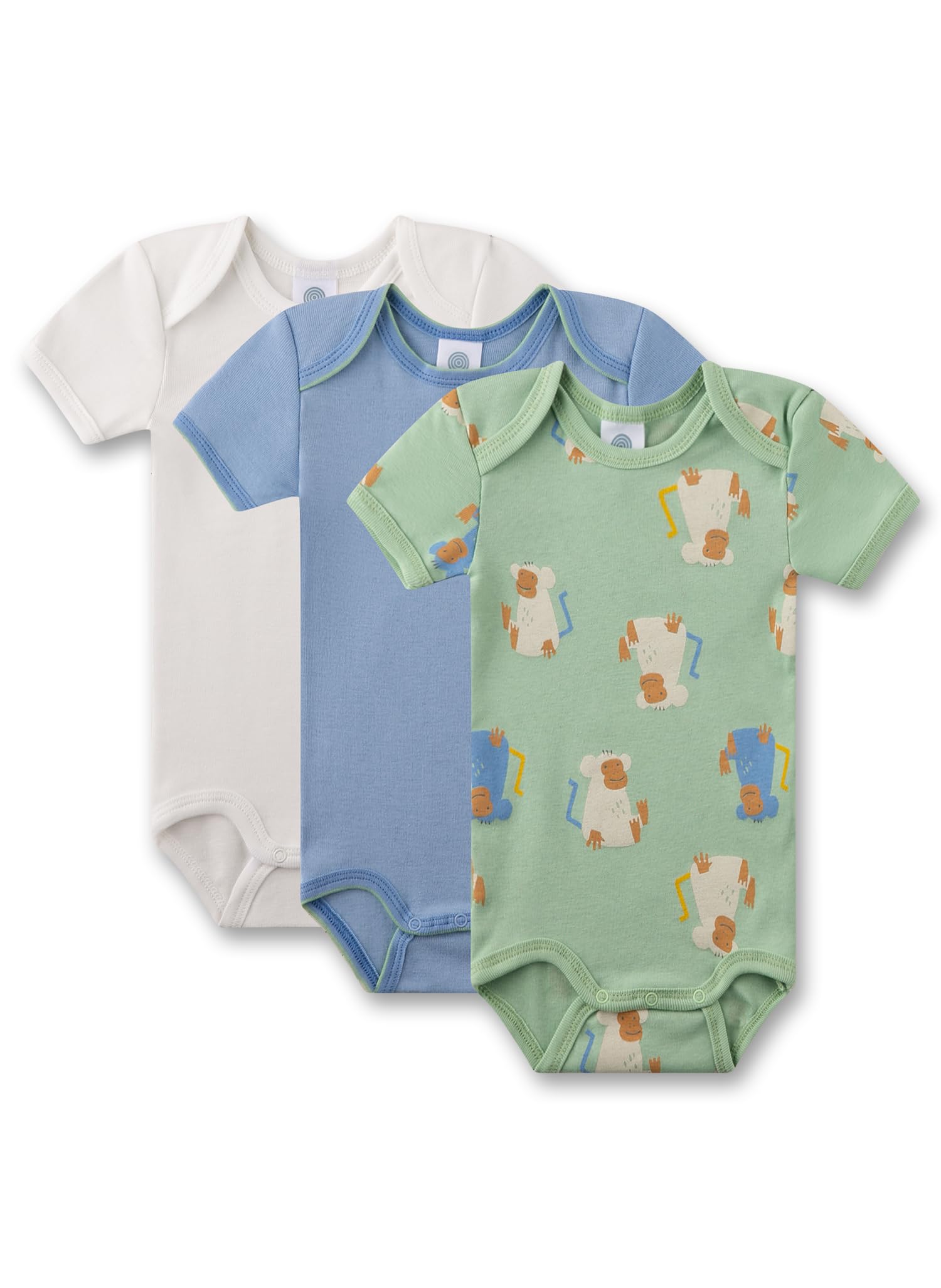 sanetta-baby-body-kurzarm-dreierpack-off-white-blau-gr-n-affe-aus-bio-baumwolle- image 1