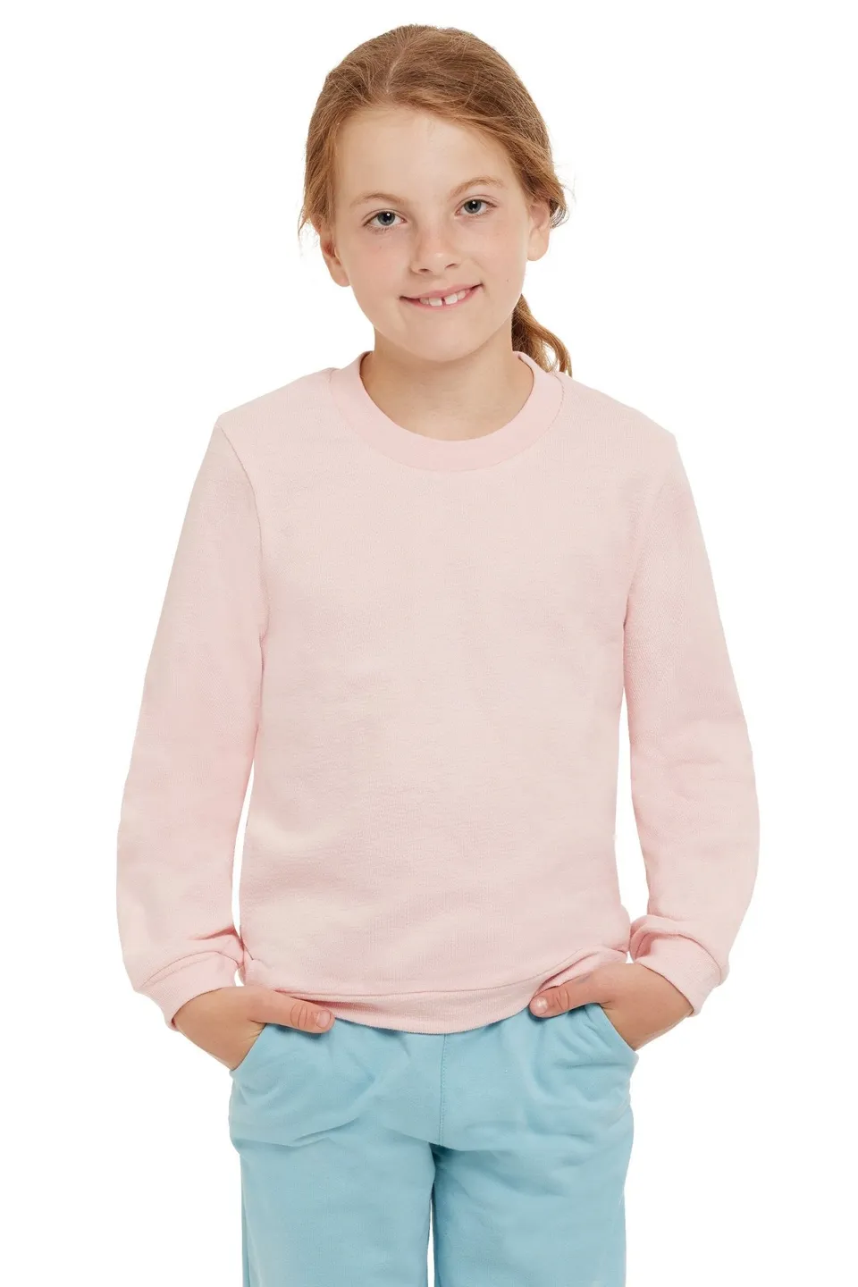 loud-proud-sweat-strukturmuster-einfarbig-kinder-sweatshirt-rundhals image 1