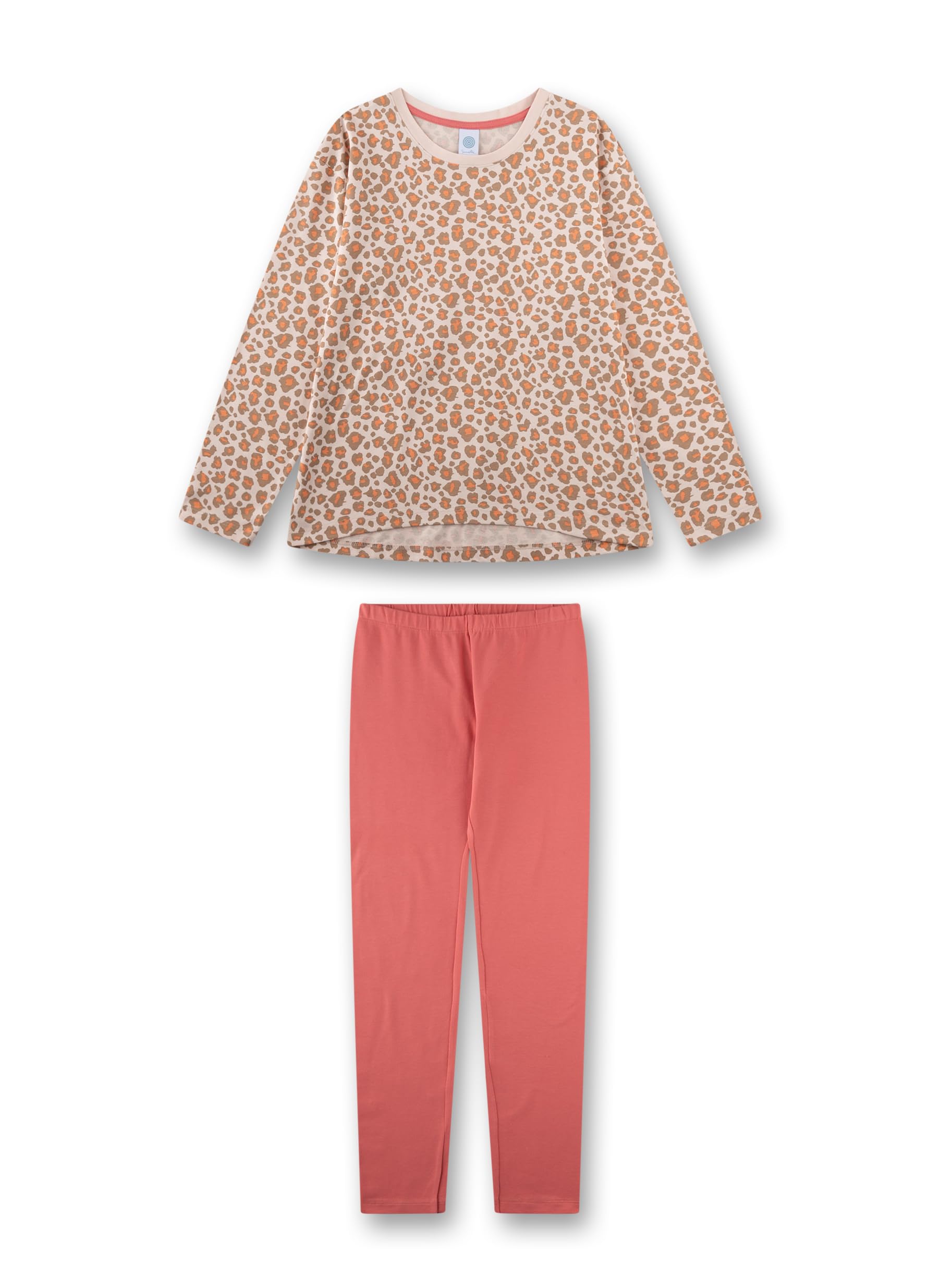 sanetta-m-dchen-schlafanzug-langarm-orange-leo-print-100-baumwolle image 1