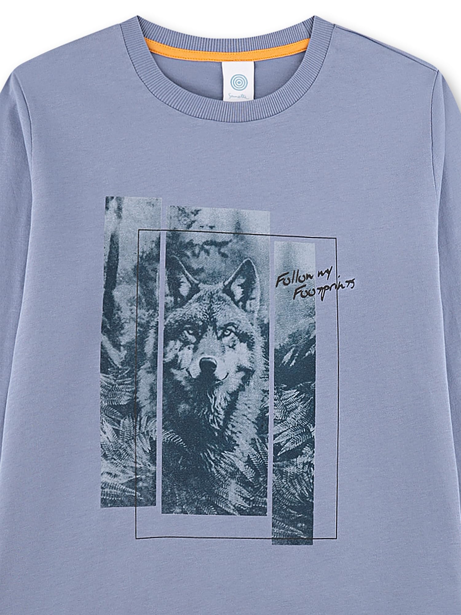 sanetta-jungen-schlafanzug-lang-blau-wolf-aus-baumwolle image 3