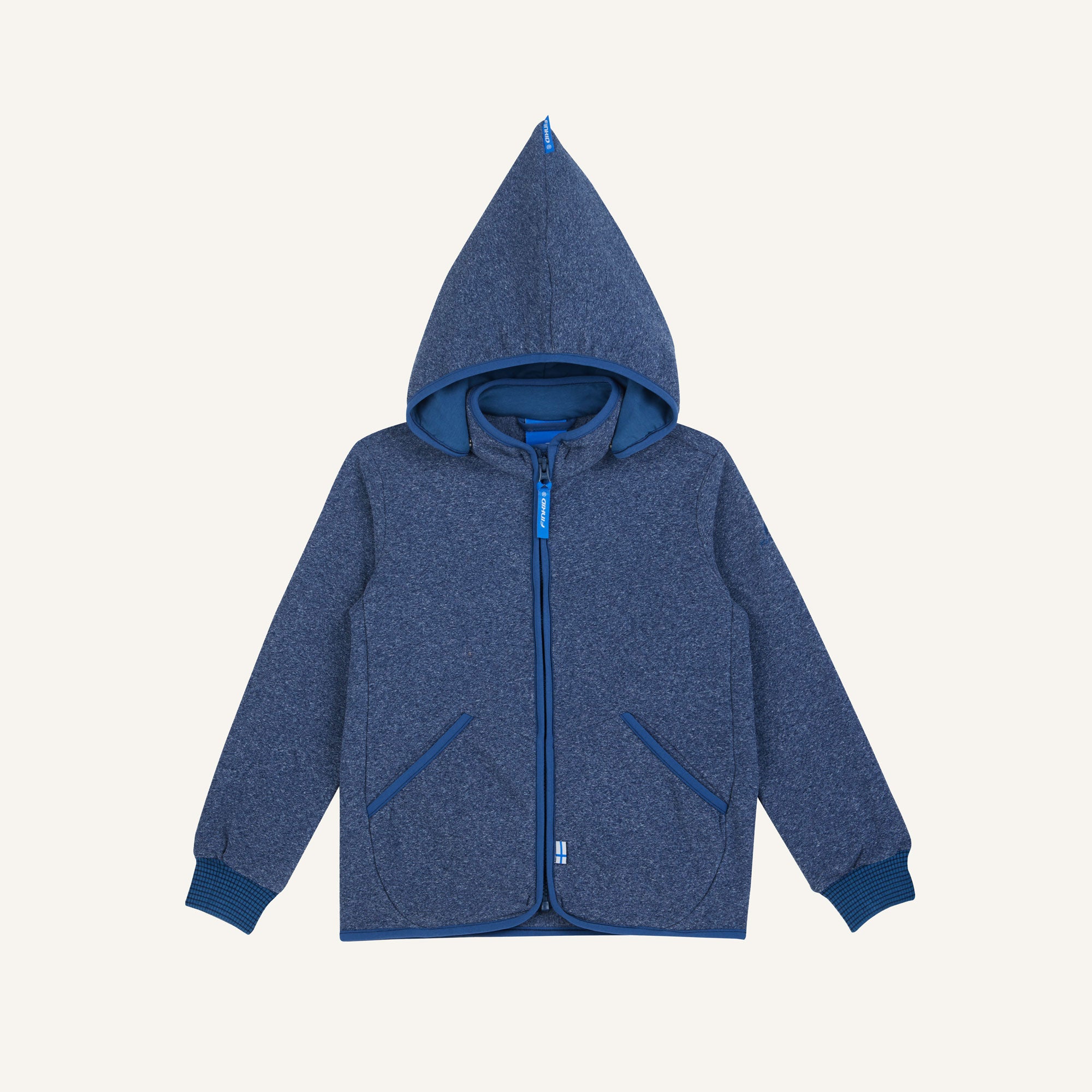 finkid-tonttu-knit-kinder-fleecejacke-strickfleece-zip-in-hoodie image 2