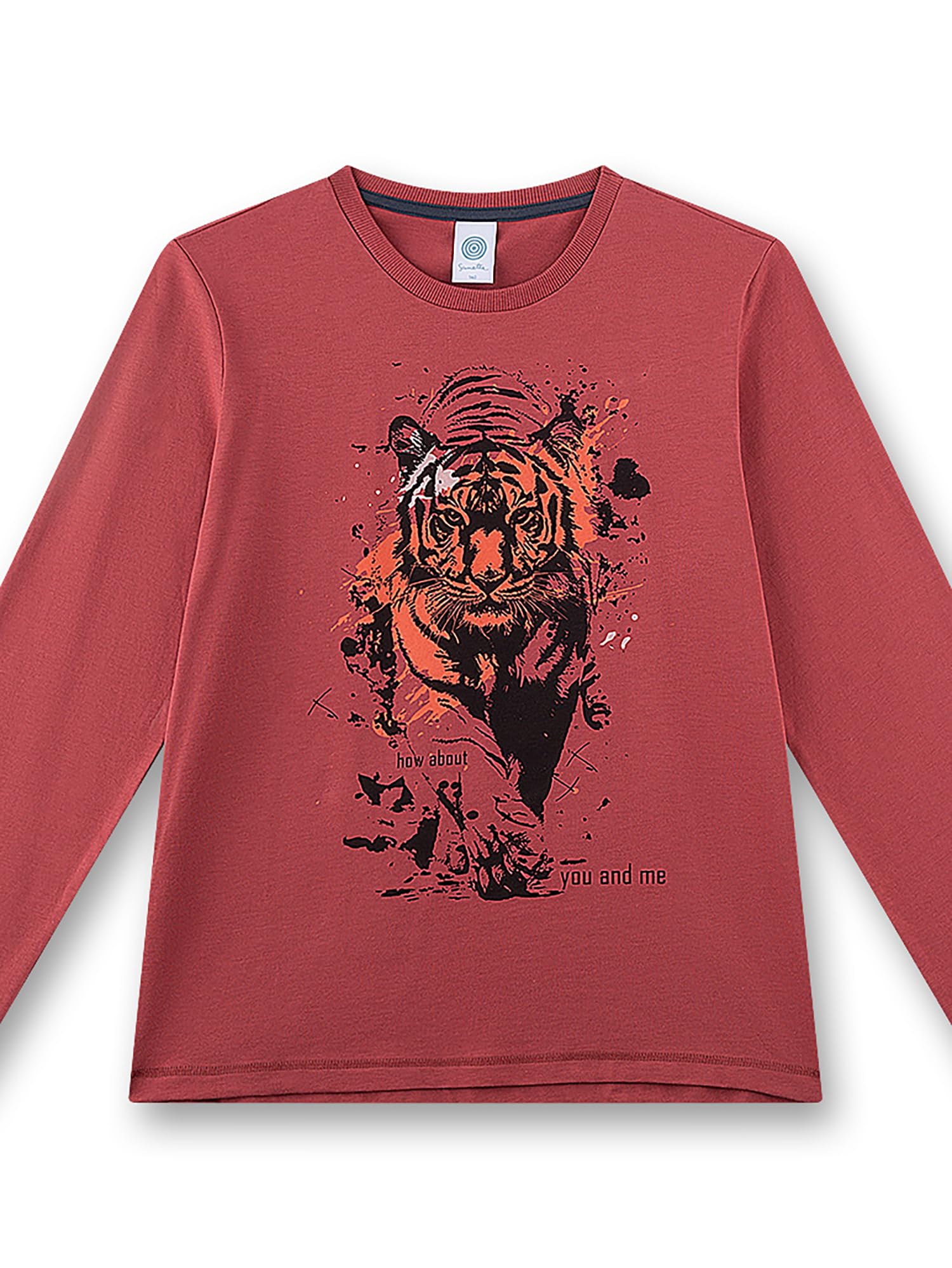 sanetta-jungen-schlafanzug-lang-rot-tiger-aus-baumwolle image 3