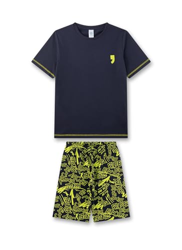 sanetta-jungen-schlafanzug-kurz-blau-pyjamaset-f-r-jungen-aus-baumwolle image 4