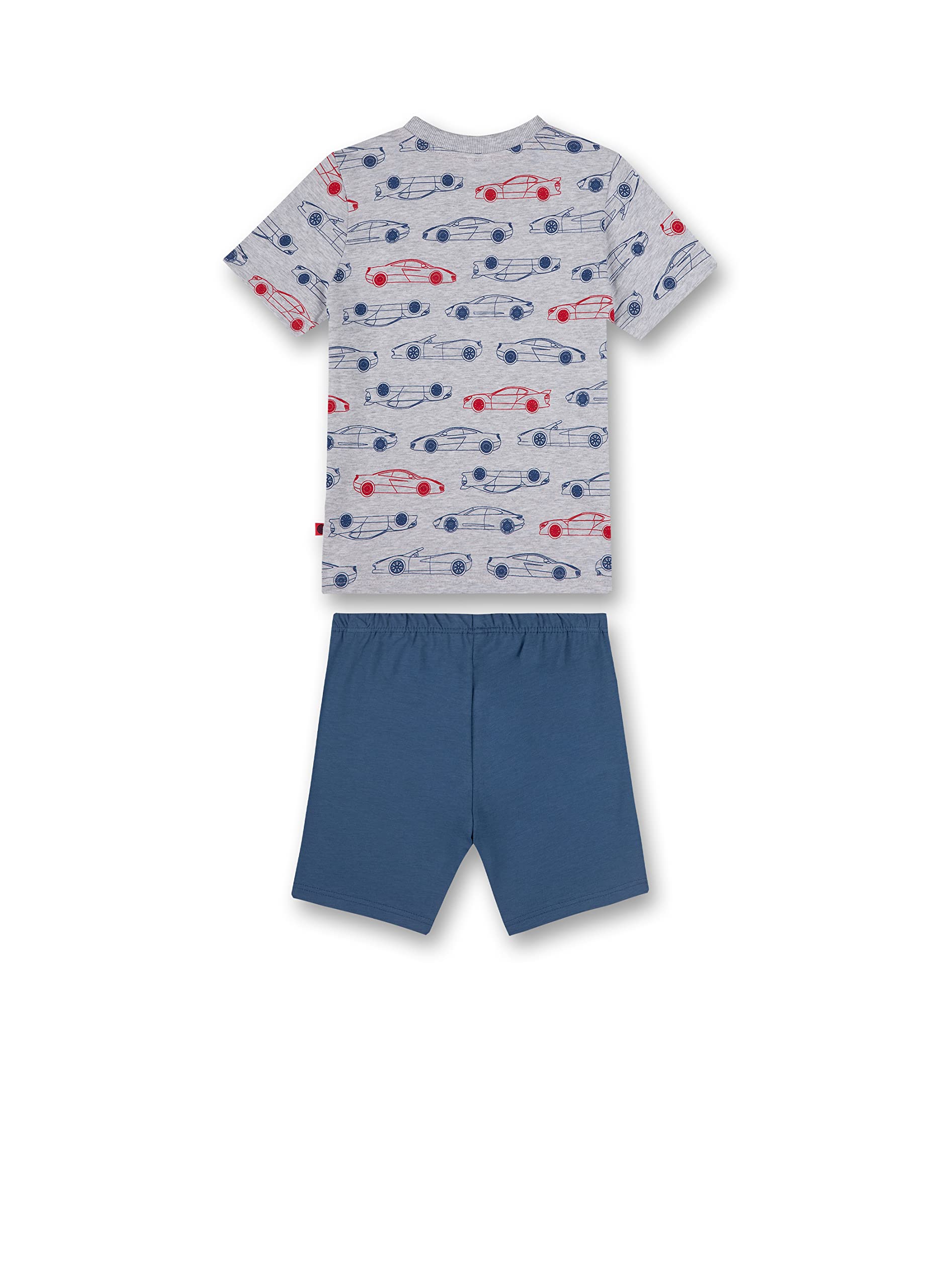 sanetta-jungen-schlafanzug-kurz-graumelange-auto-pyjamaset image 2