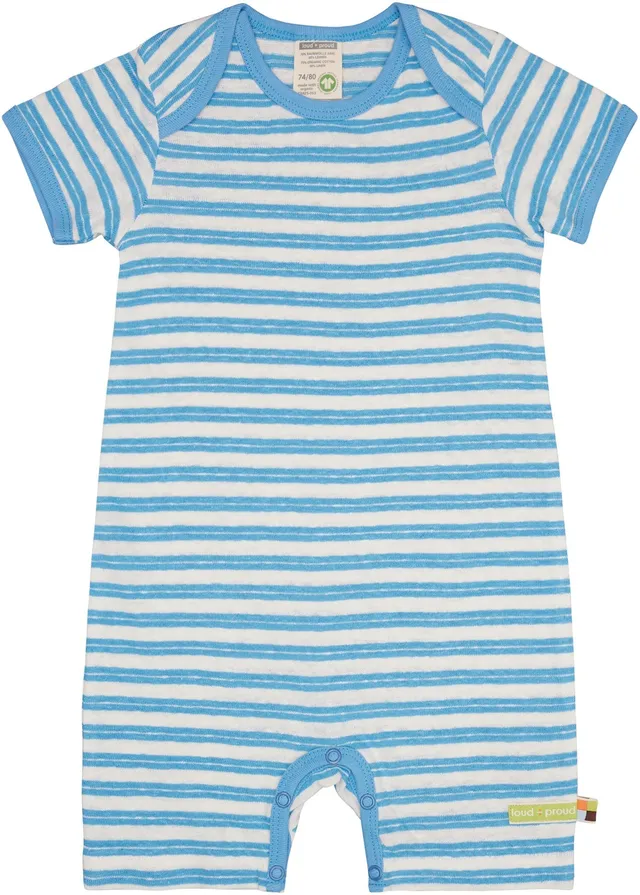loud-proud-spieler-streifen-mit-leinen-baby-strampler image 1