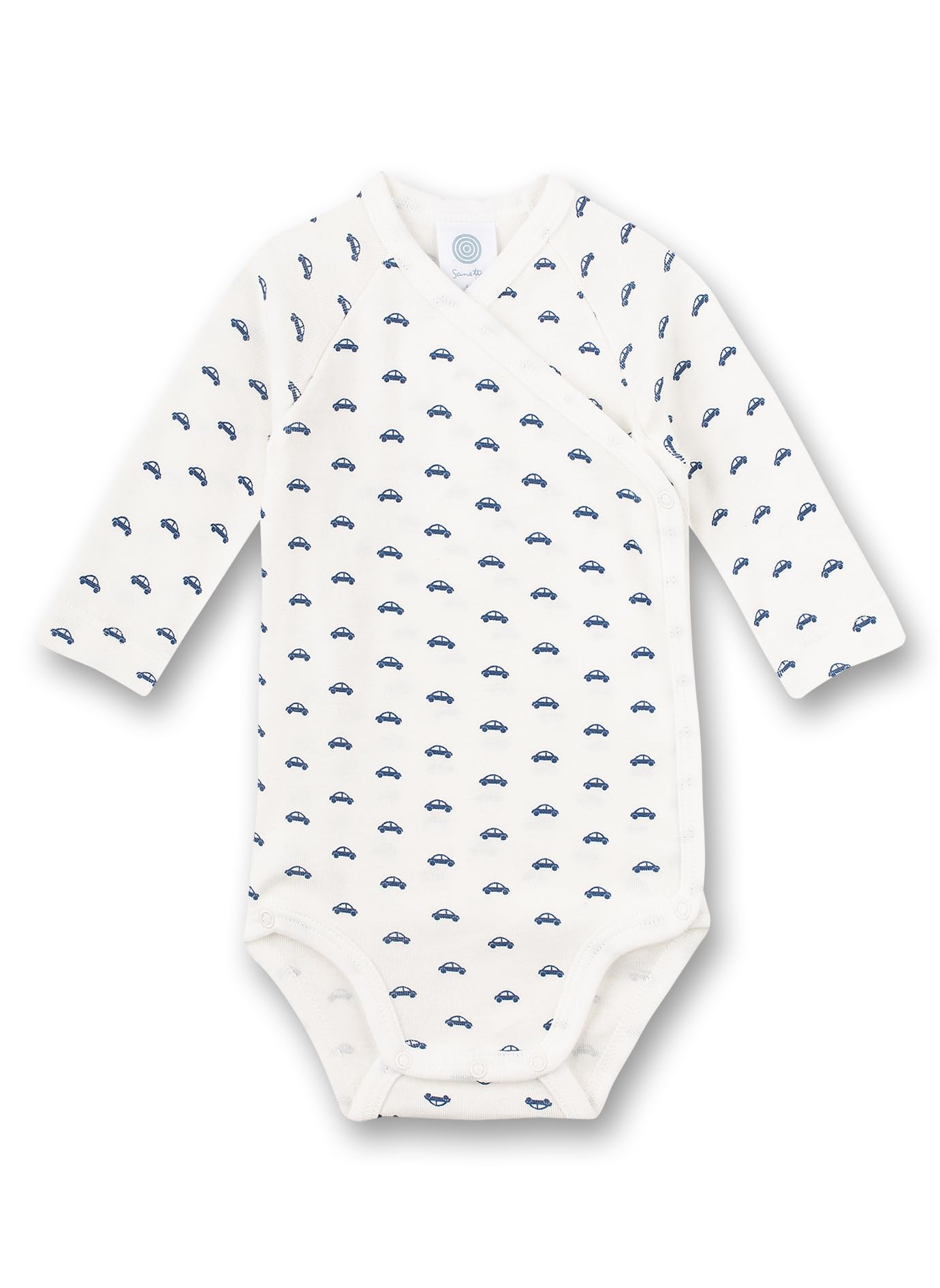 sanetta-baby-wickelbody-langarm-wei-autos-bio-baumwolle image 1